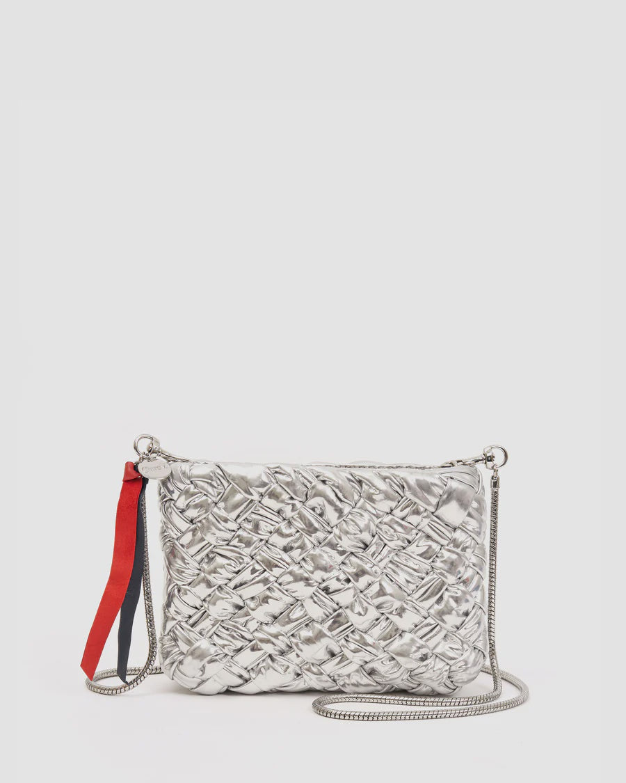 Estelle Crossbody Specchio Puffy Woven Silver