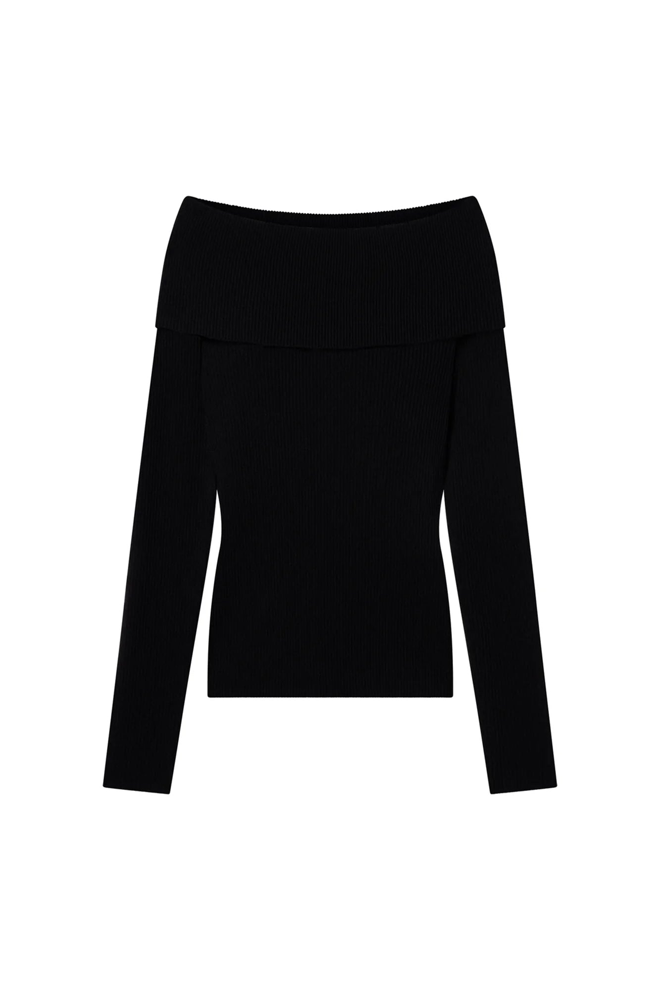 Evelyn Merino Off Shoulder Top Black