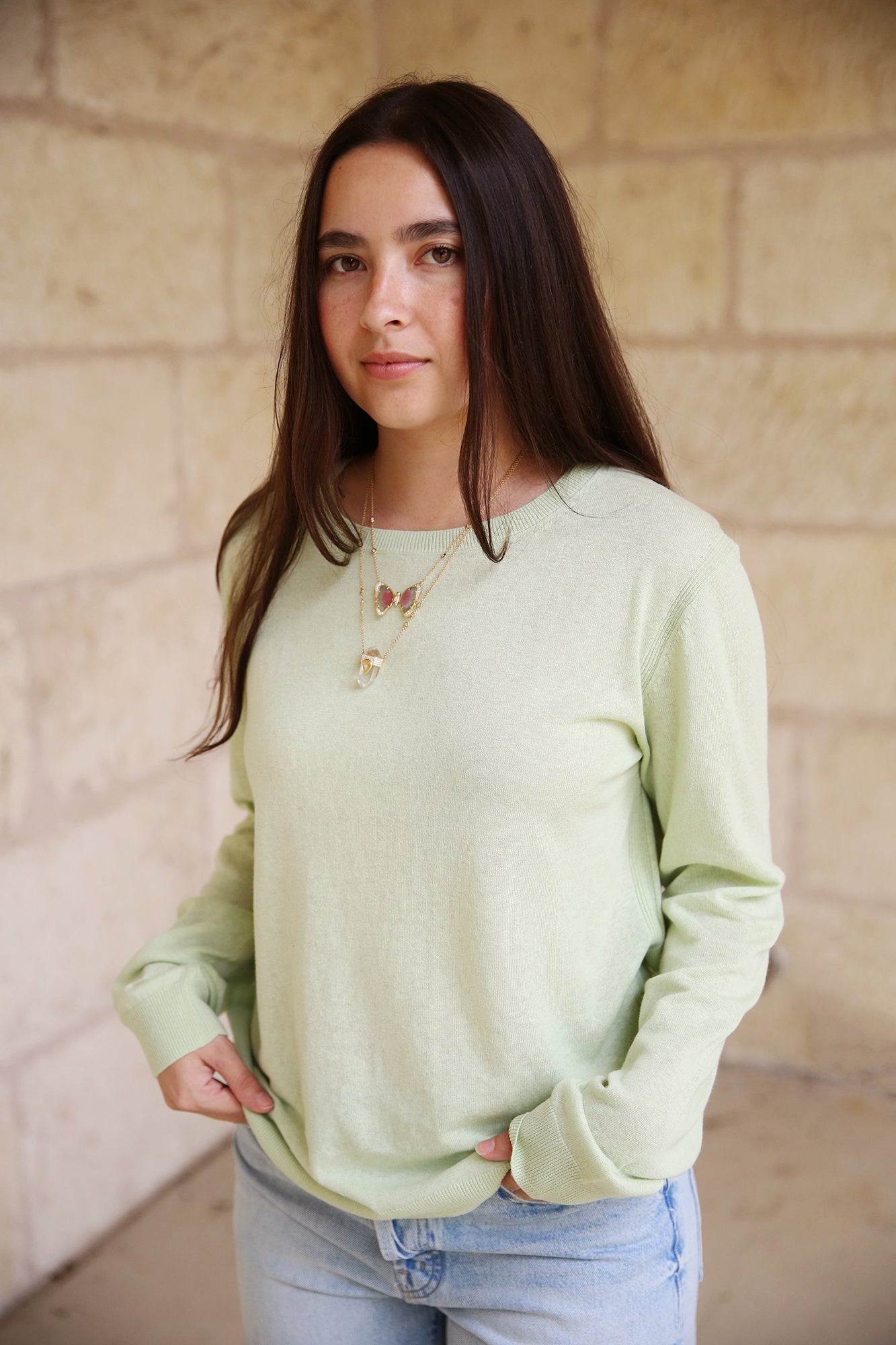 Fine Knit Longsleeve Crew Neck Jumper Limonatta