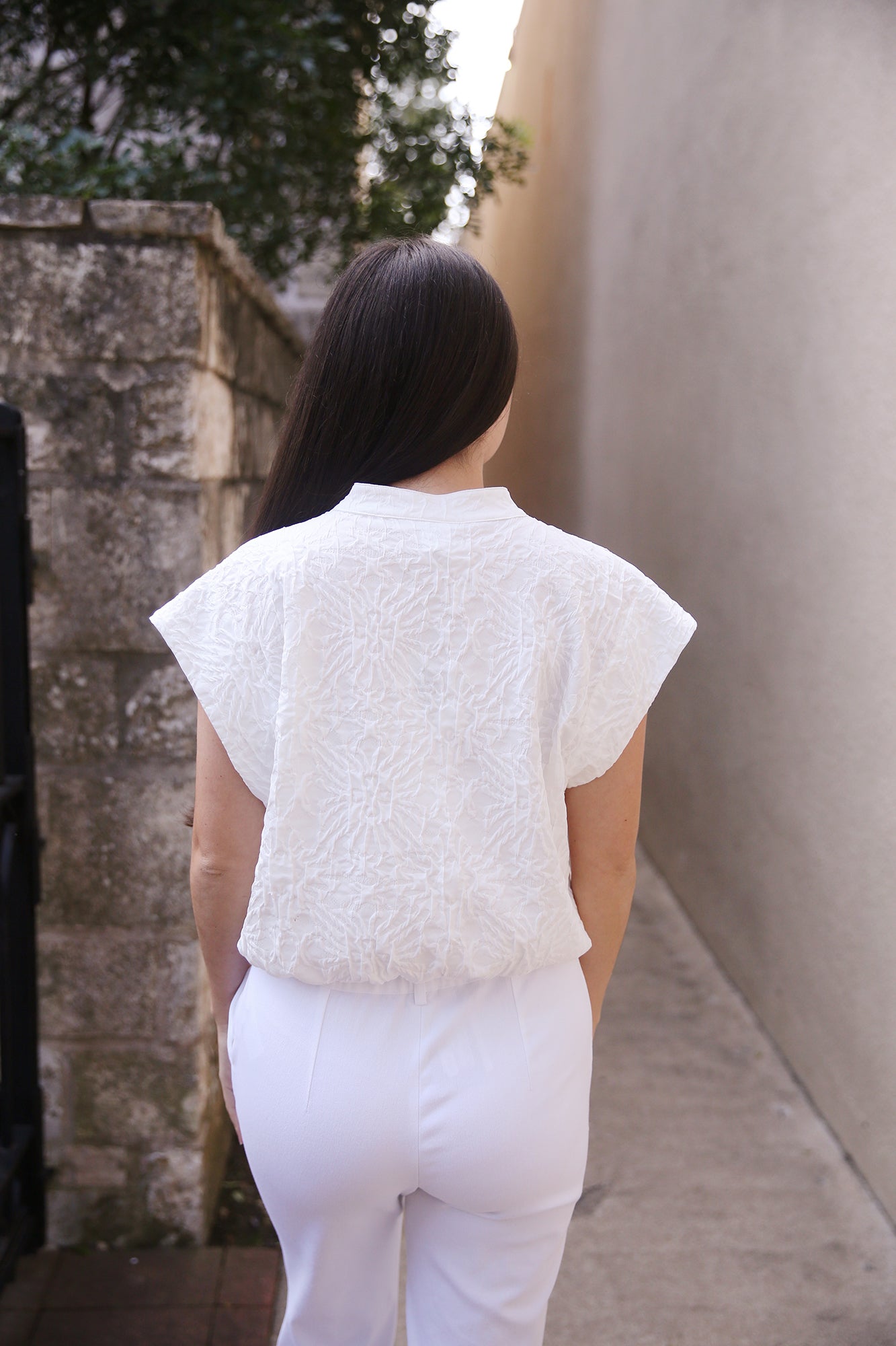 Pearl Popover Textured Jacquard