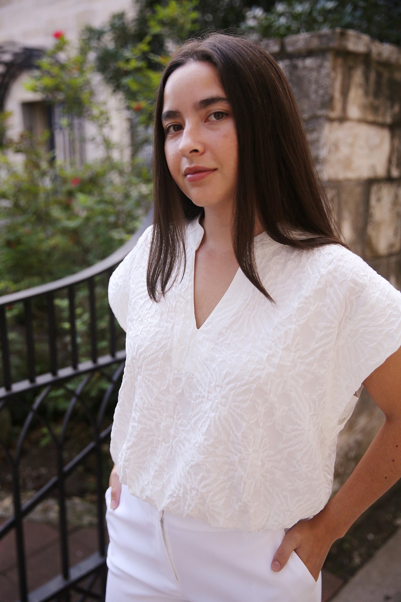 Pearl Popover Textured Jacquard