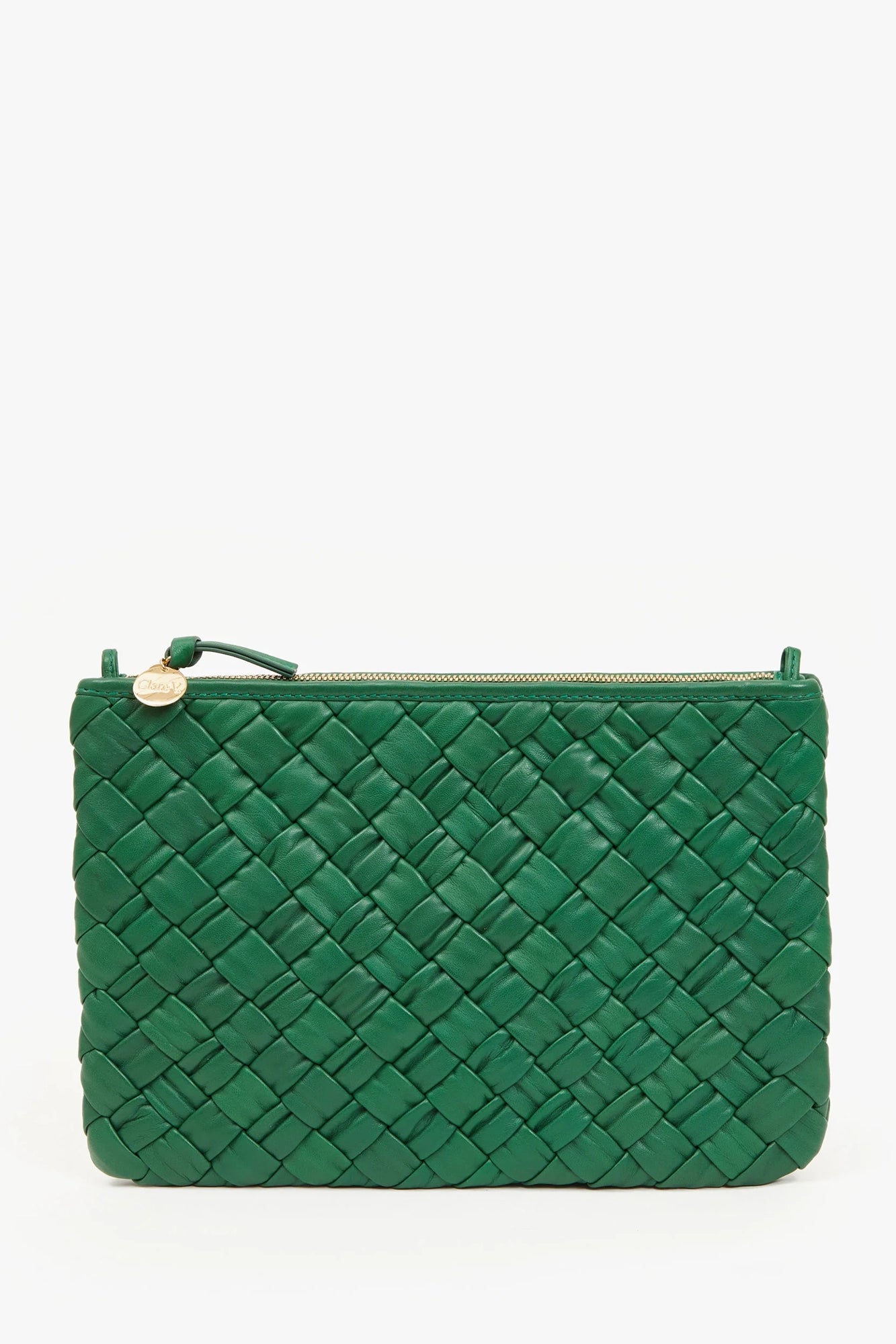 Flat Clutch With Tabs Fern Puffy Woven Nappa