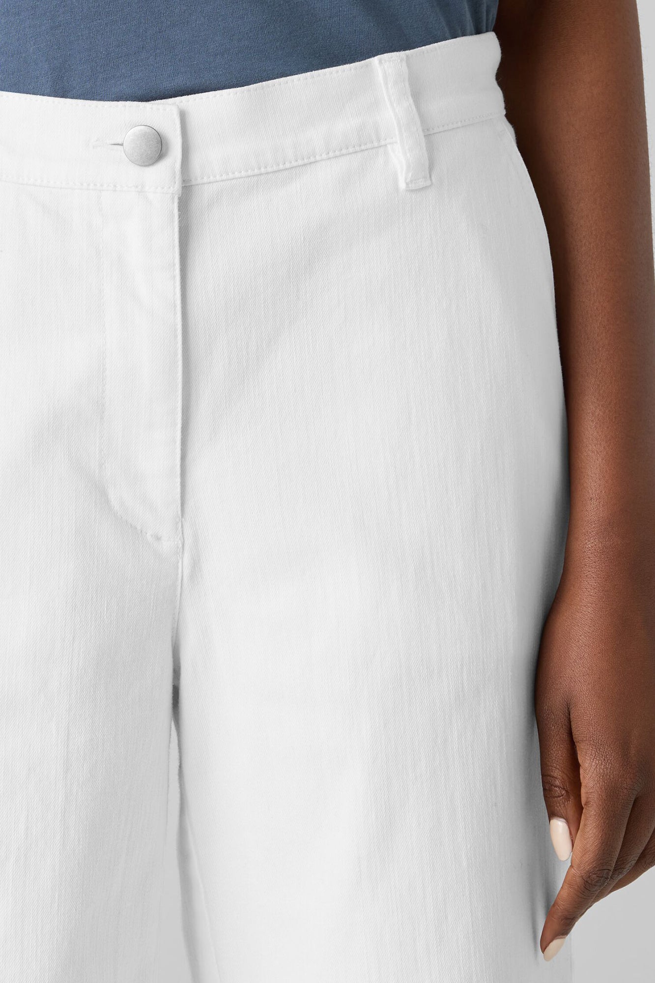 Garment-Dyed Organic Cotton Denim Wide-Leg Jean