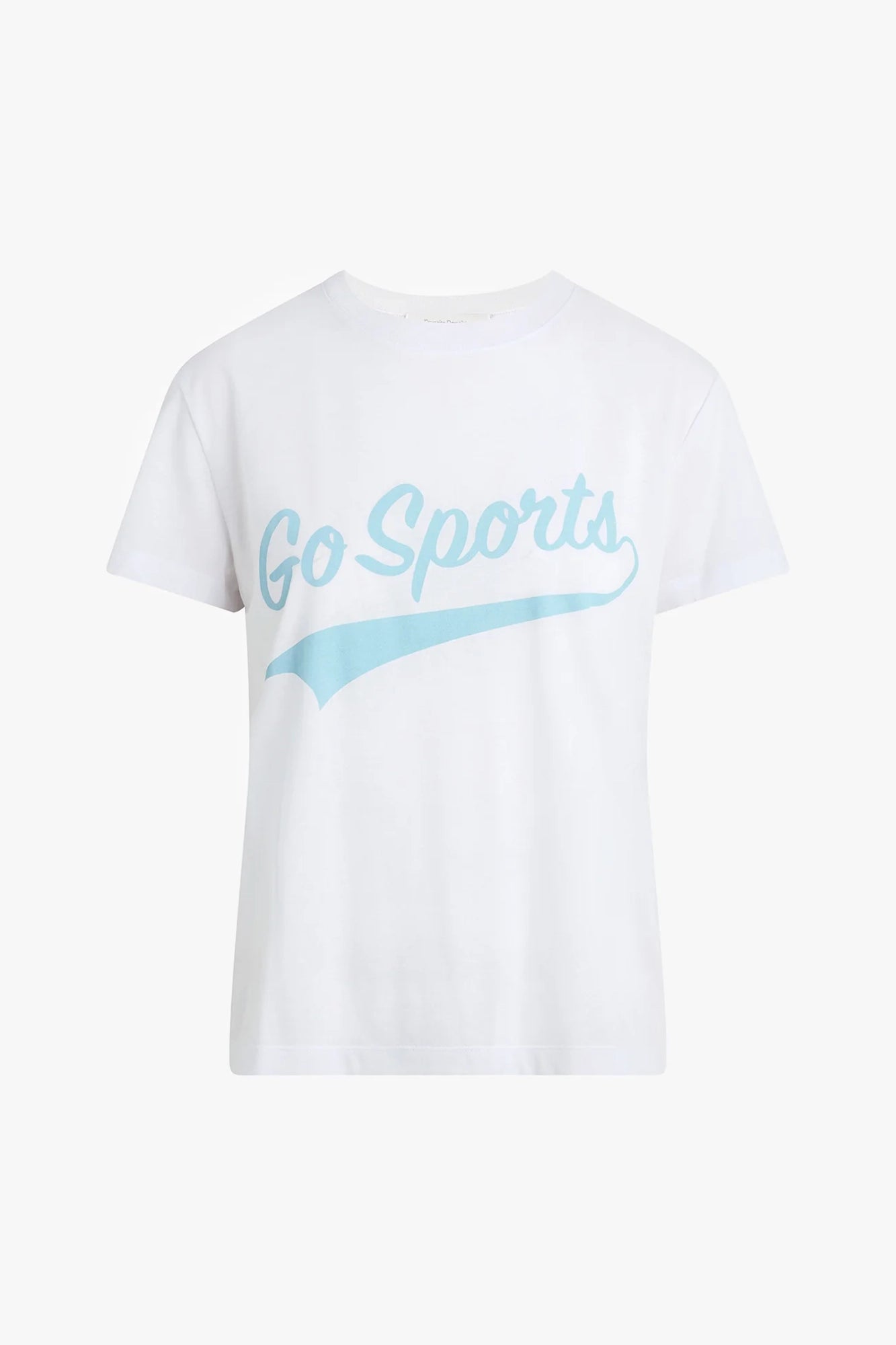Go Sports Tee White w/Baby Blue
