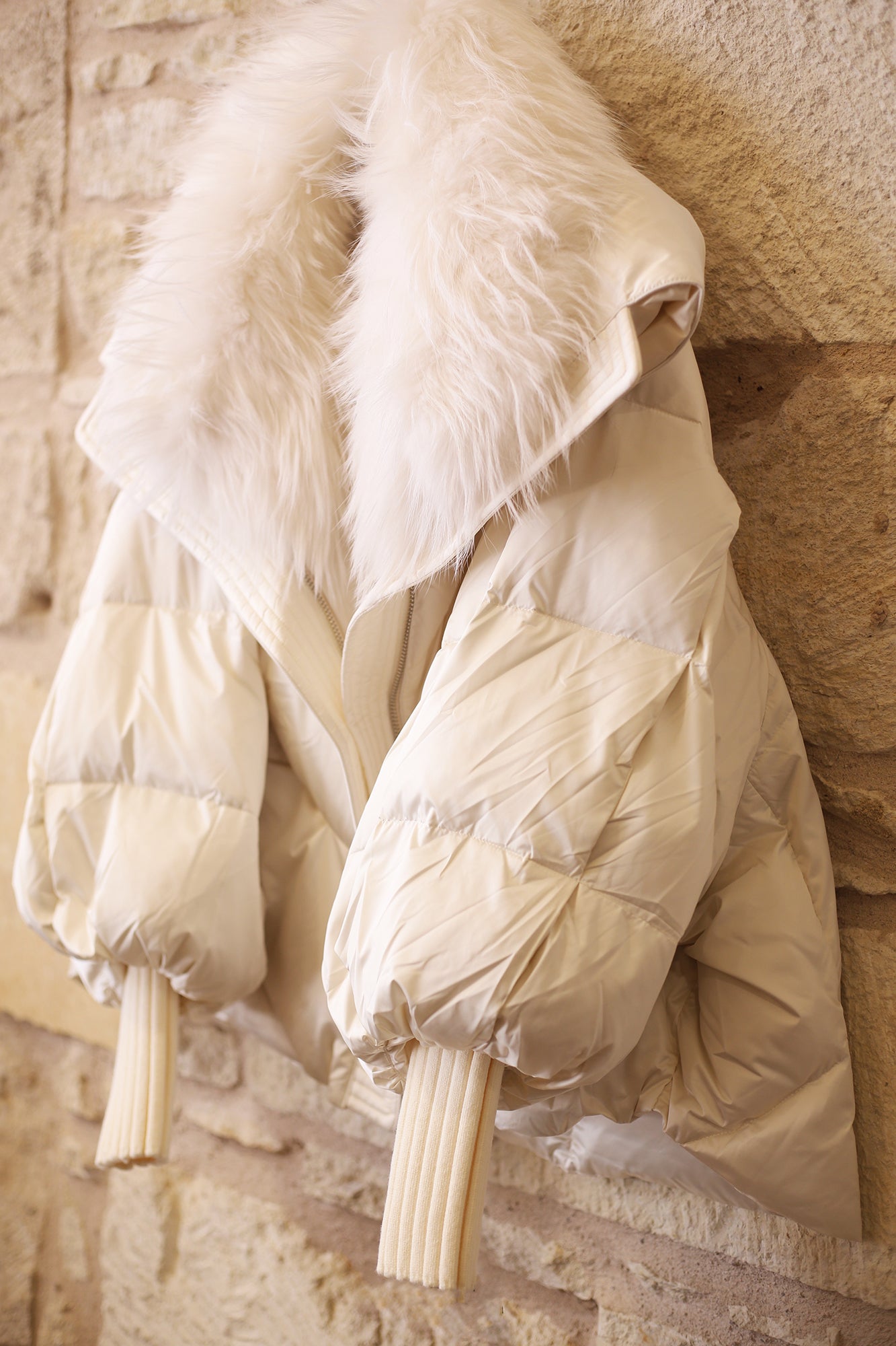Goose Down Jacket w/Raccoon Fur