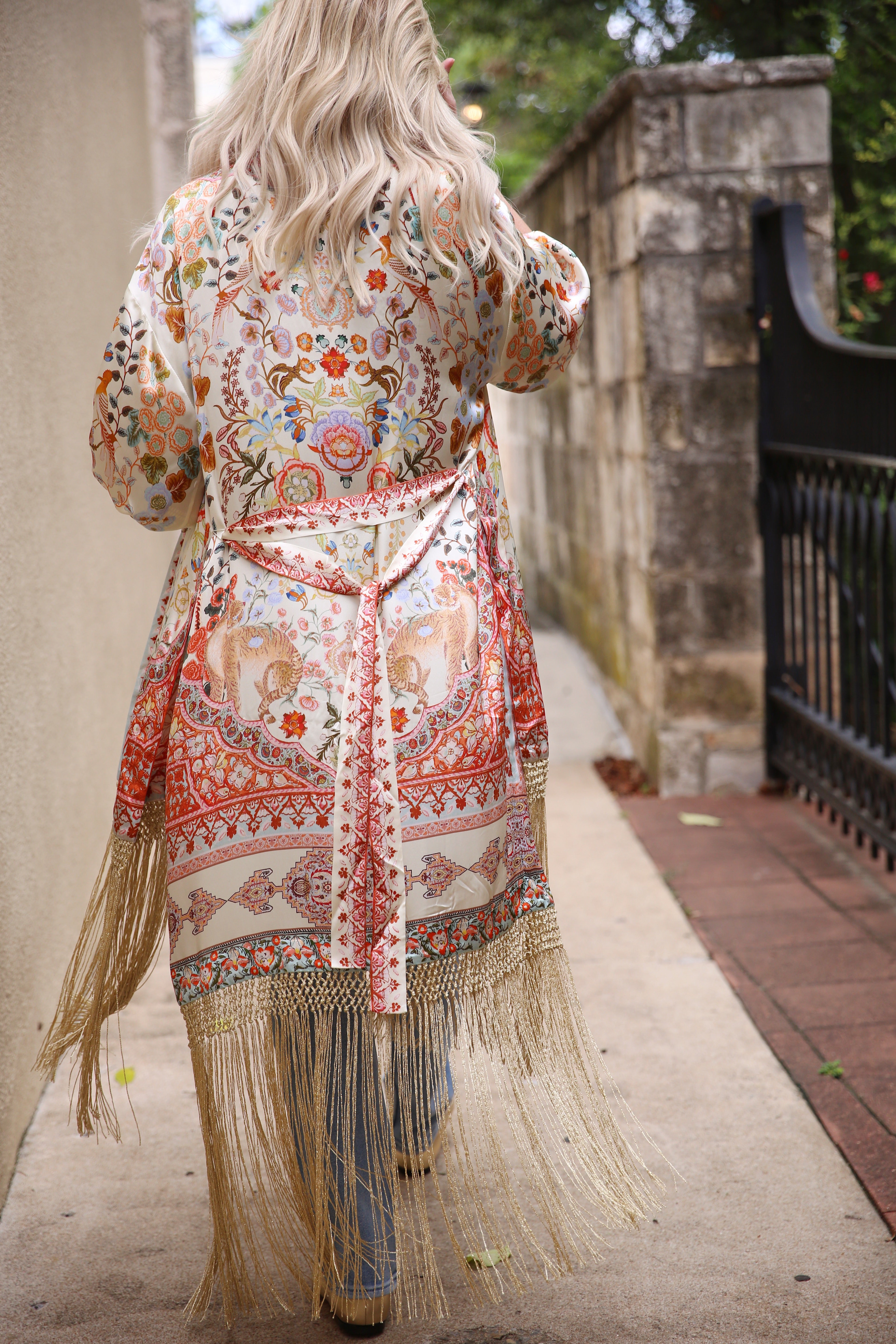 High Low Hem Layer With Cuff Silk Kimono In Honour Of Heirlooms