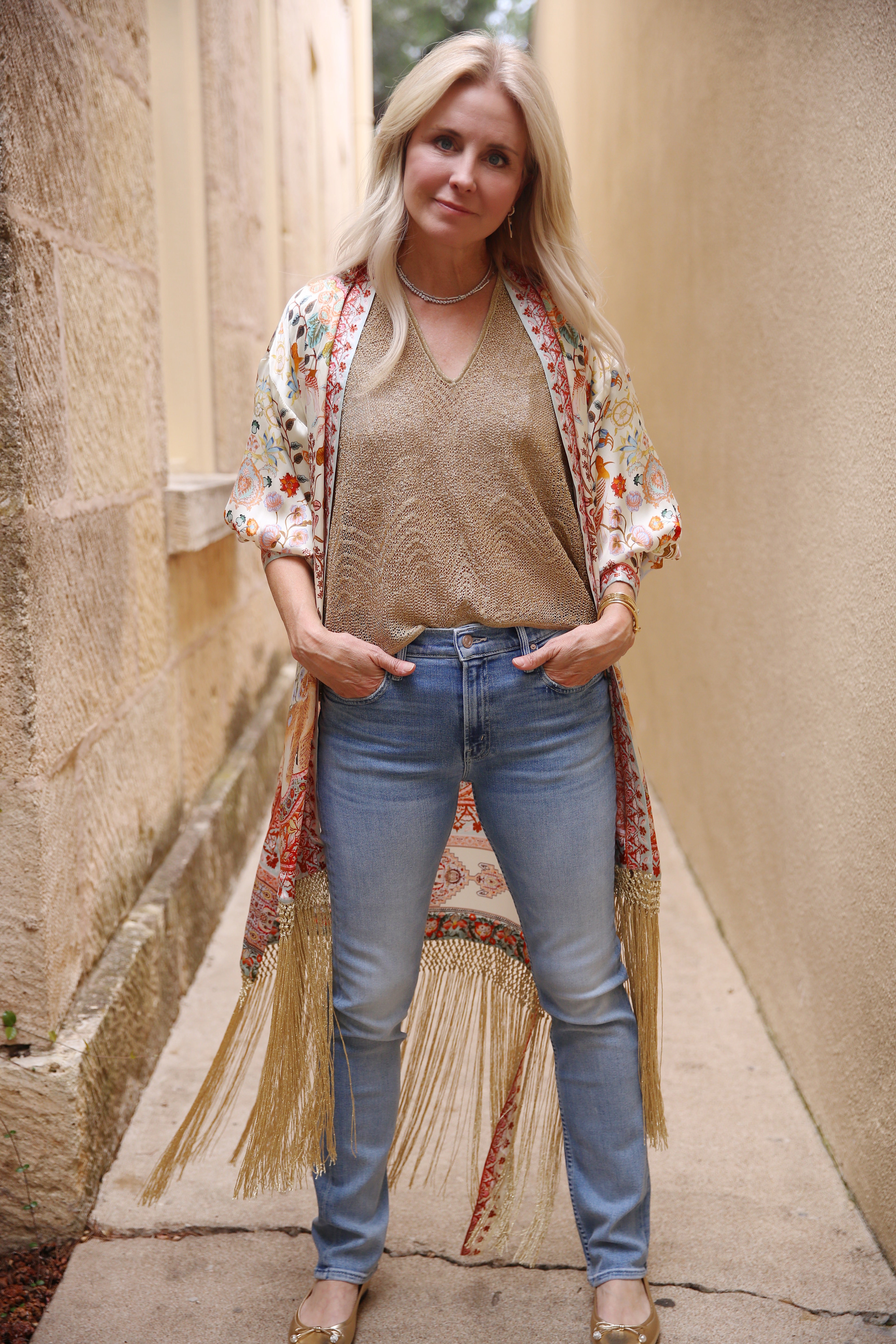 High Low Hem Layer With Cuff Silk Kimono In Honour Of Heirlooms
