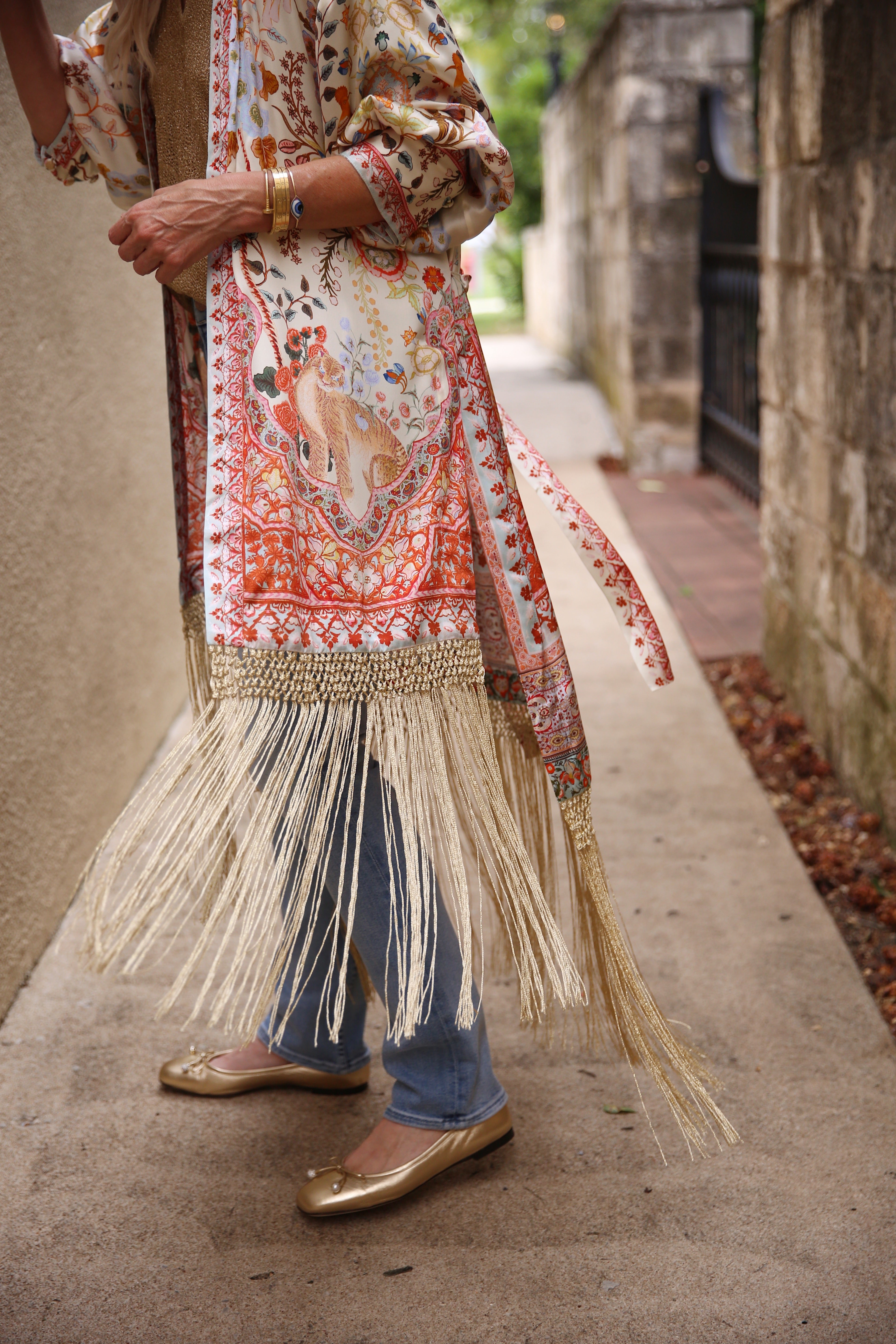 High Low Hem Layer With Cuff Silk Kimono In Honour Of Heirlooms