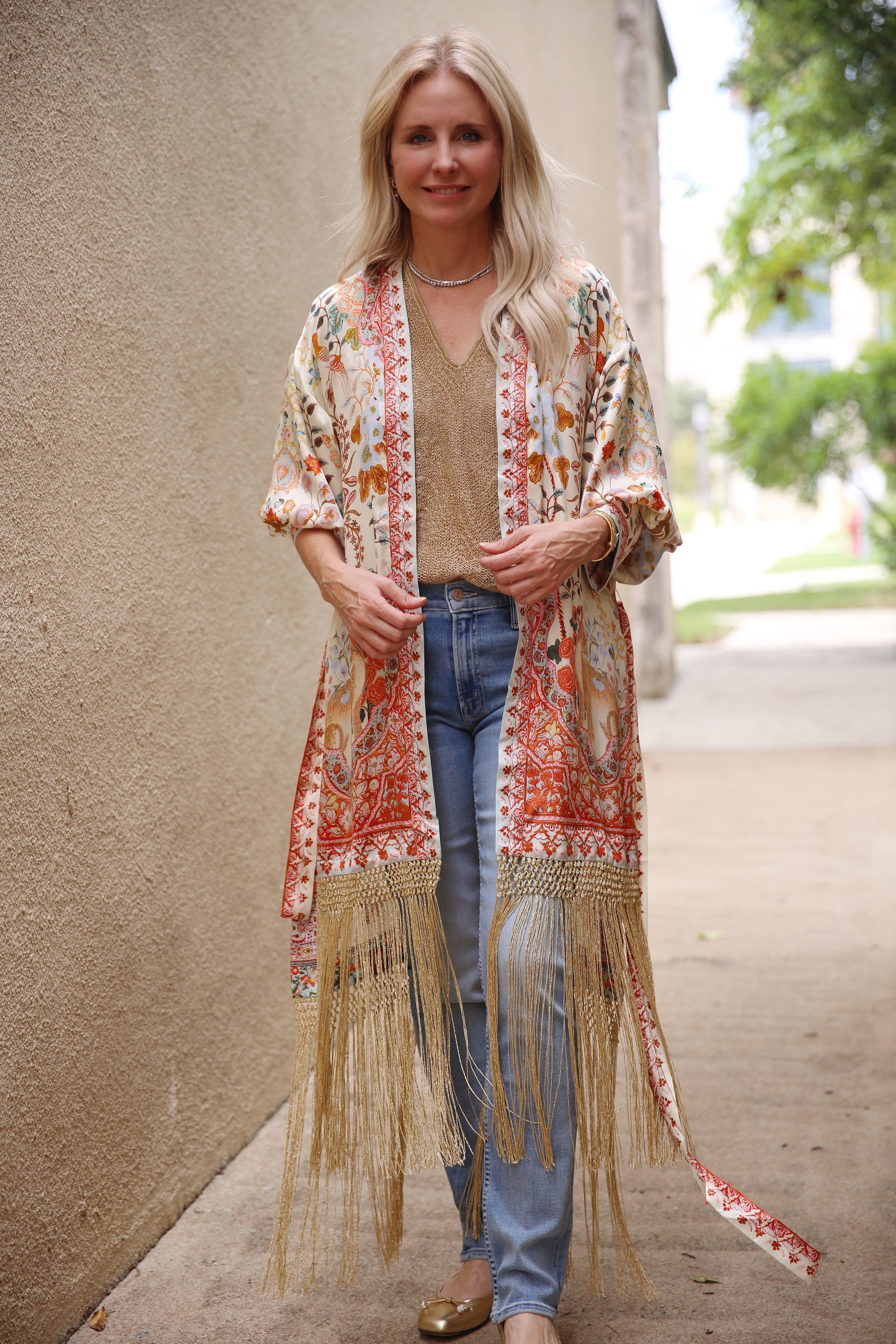 High Low Hem Layer With Cuff Silk Kimono In Honour Of Heirlooms