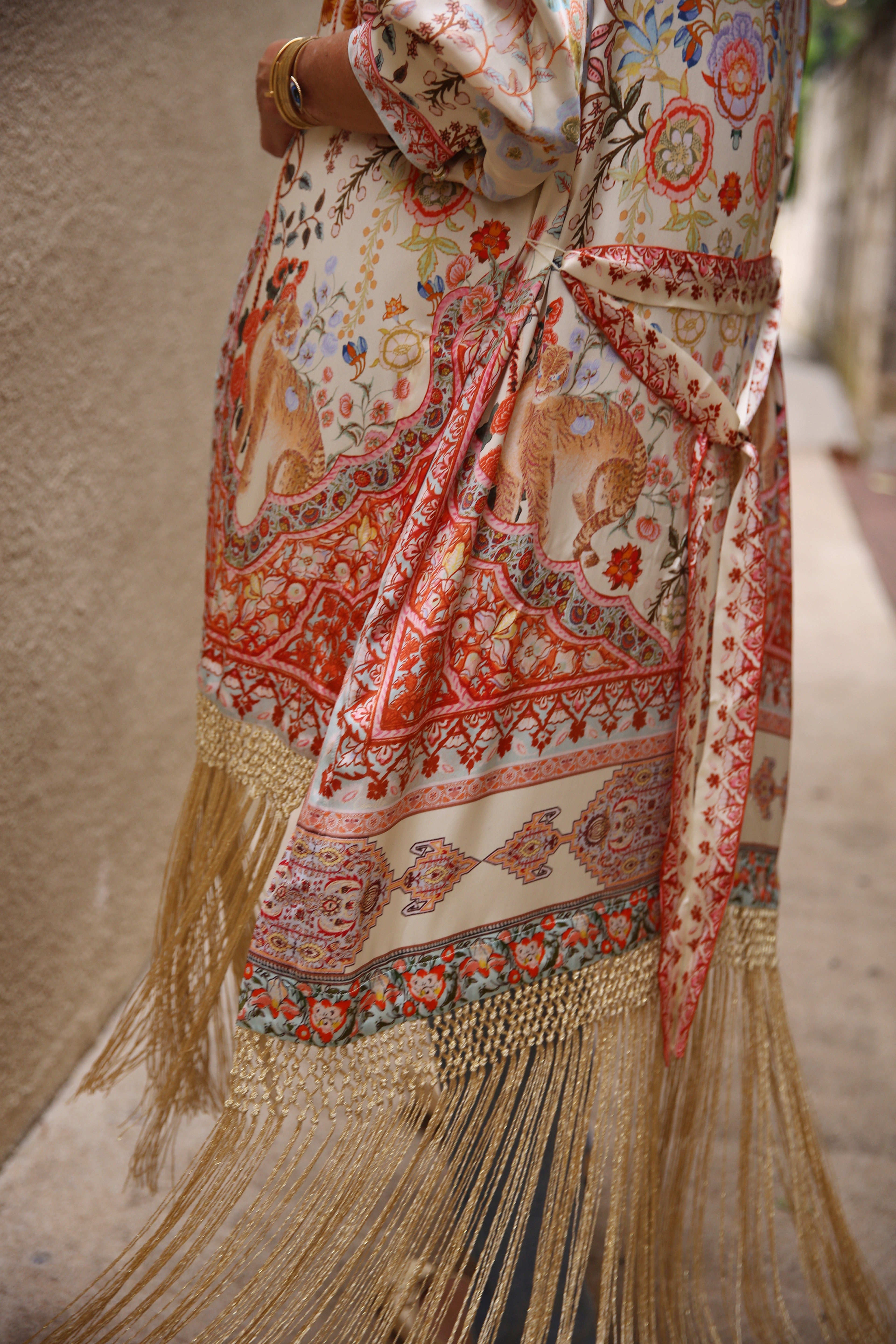 High Low Hem Layer With Cuff Silk Kimono In Honour Of Heirlooms