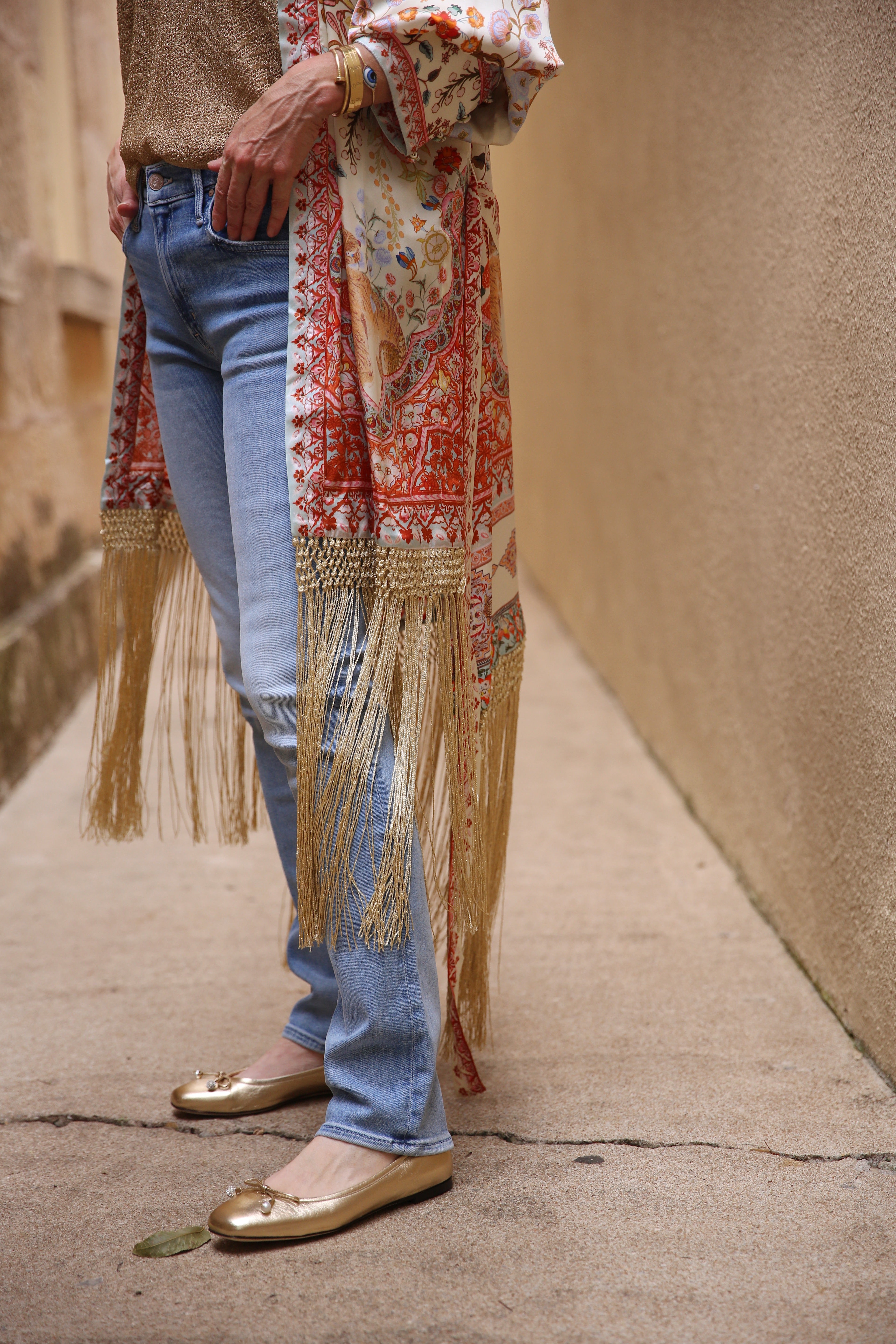 High Low Hem Layer With Cuff Silk Kimono In Honour Of Heirlooms