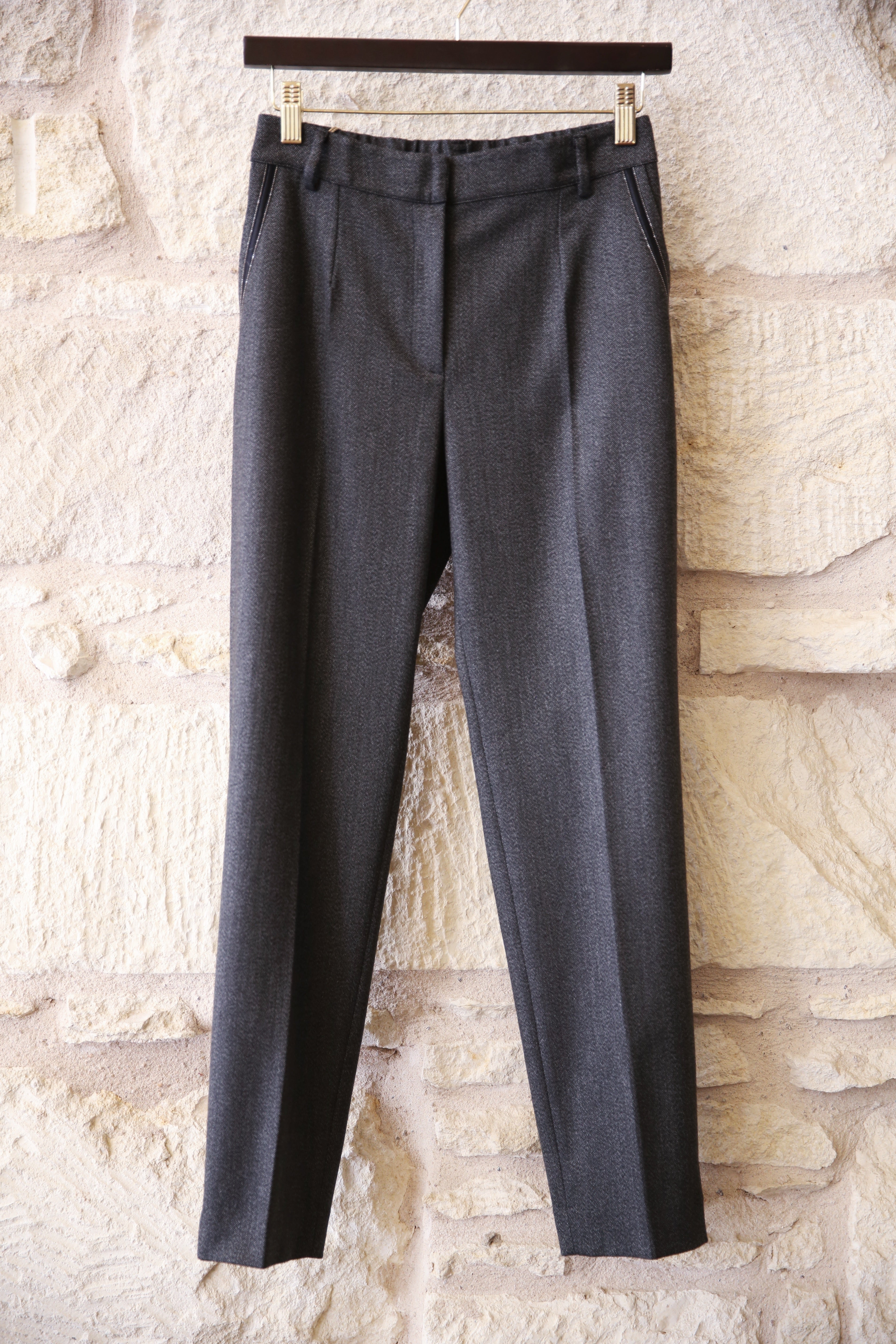 Herringbone Trouser With Detailed Pocket