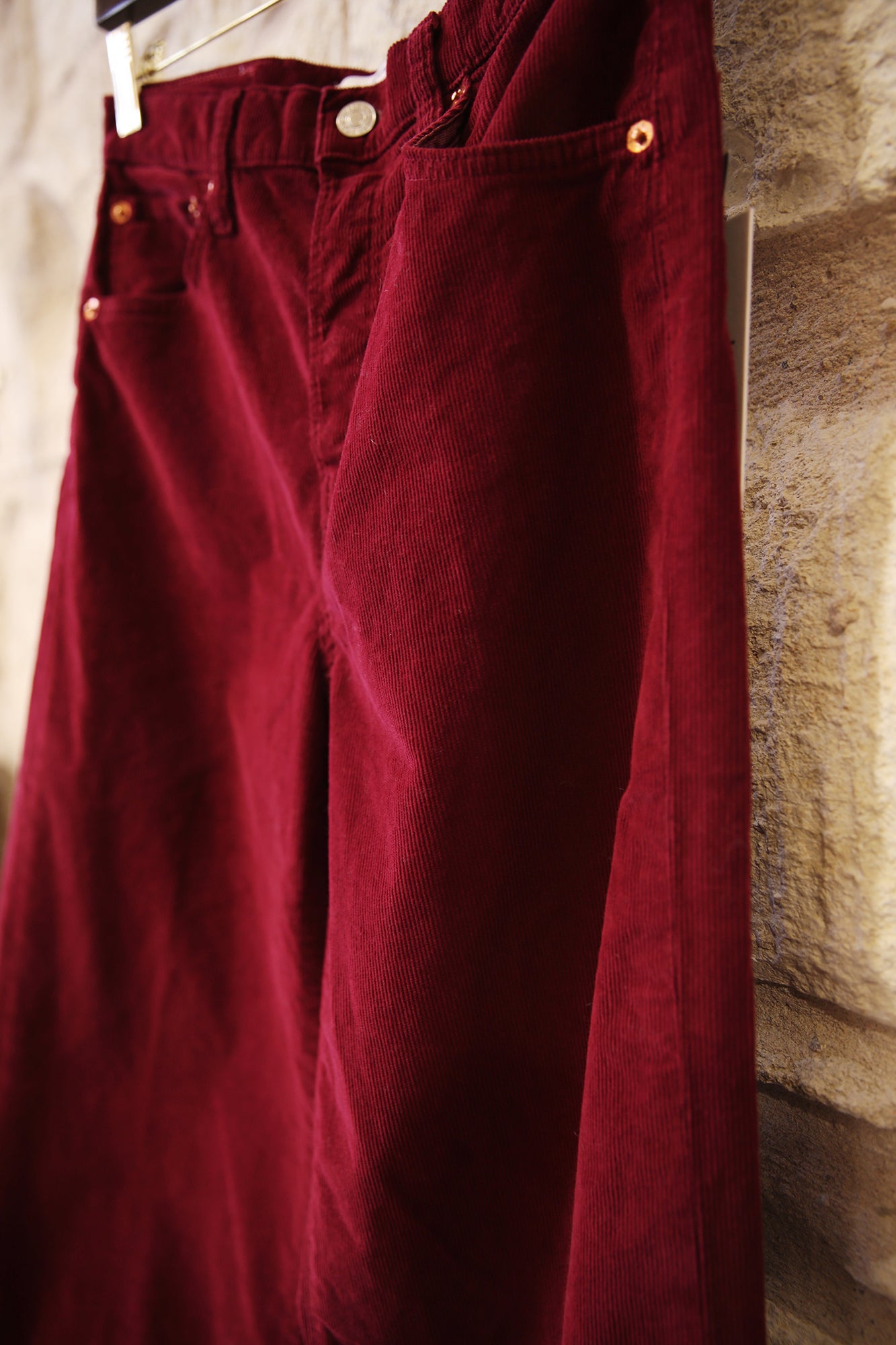 High Rise Wide Leg Beet Cord