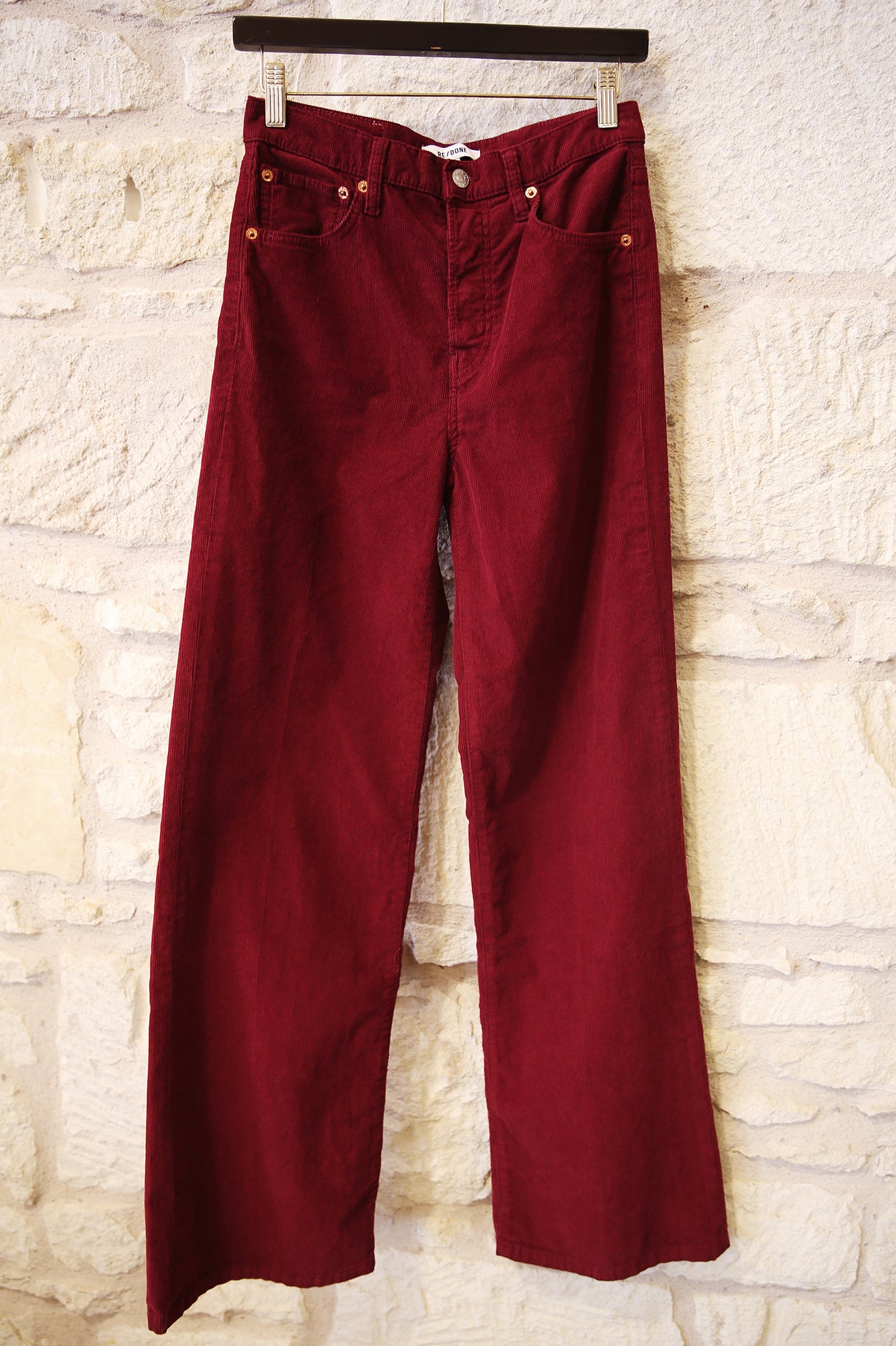 High Rise Wide Leg Beet Cord