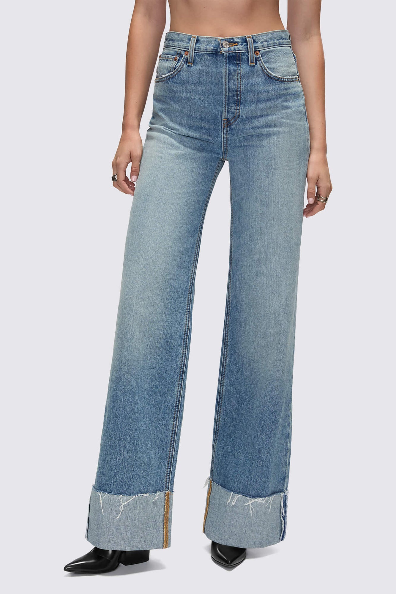 High Rise Wide Leg Cuff