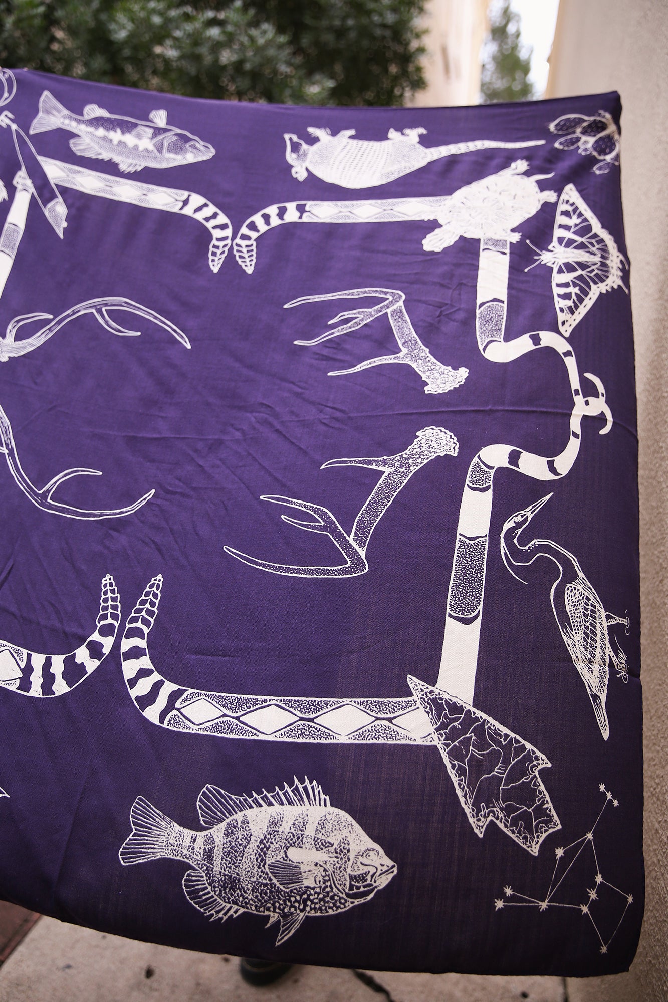 Hill Country After Midnight Cashmere Silk Shawl 54x54"