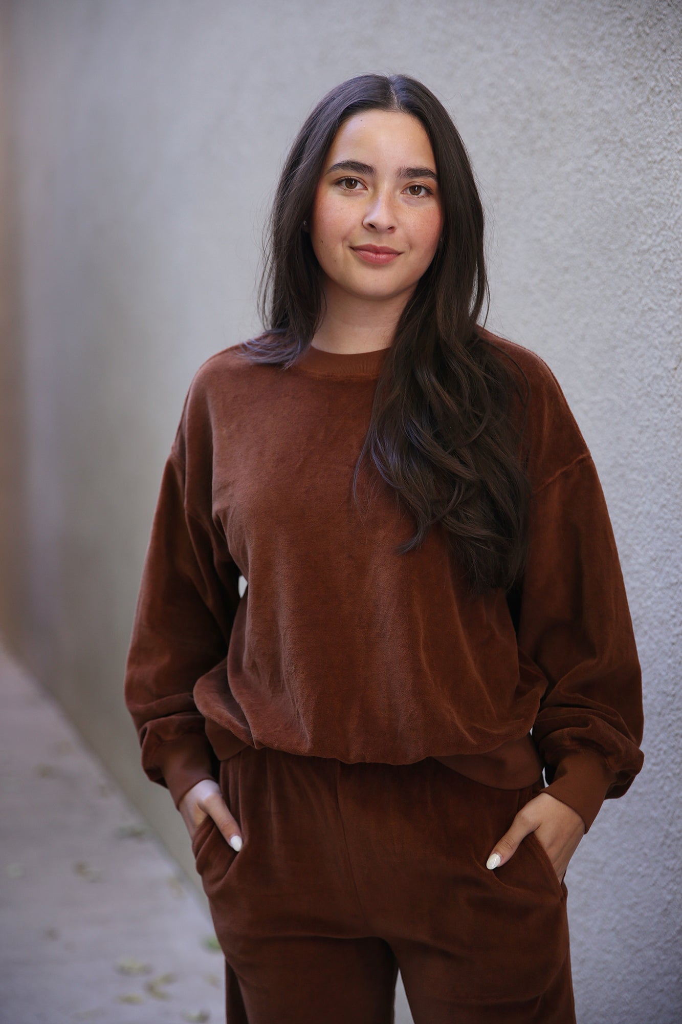 Huxley Velour Sweatshirt Brown Sugar