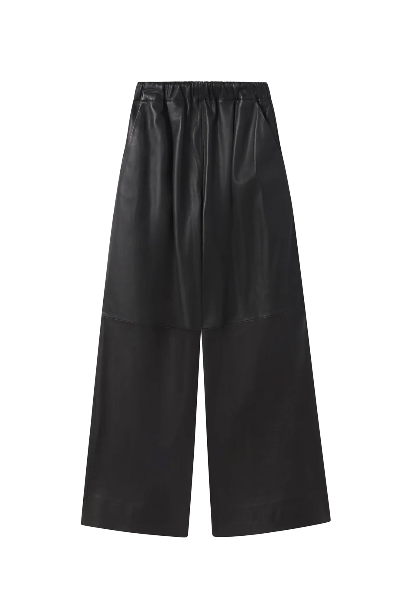 Jones Leather Wide Leg Pant Black