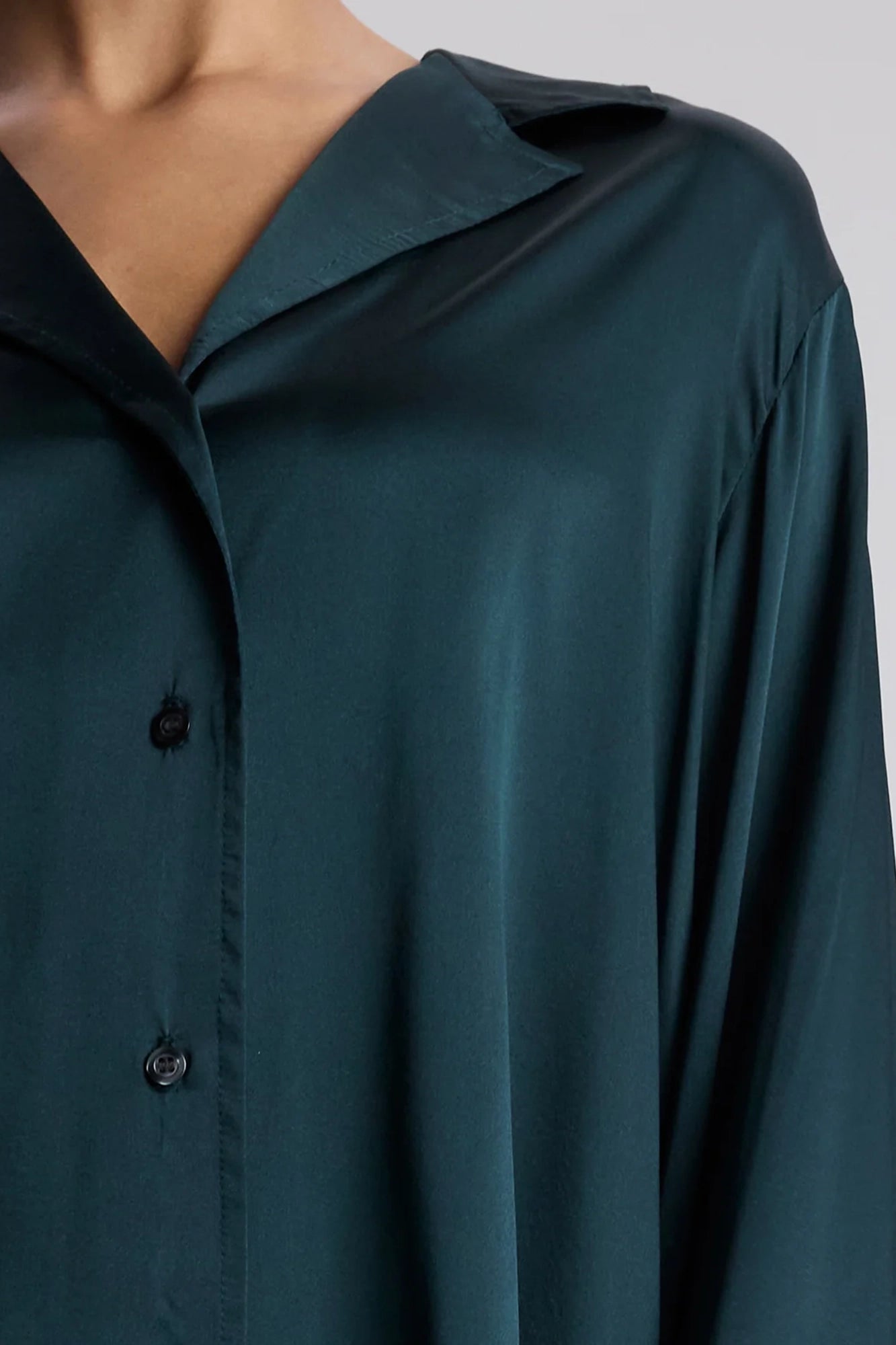 Kass Stretch Silk Top Forest
