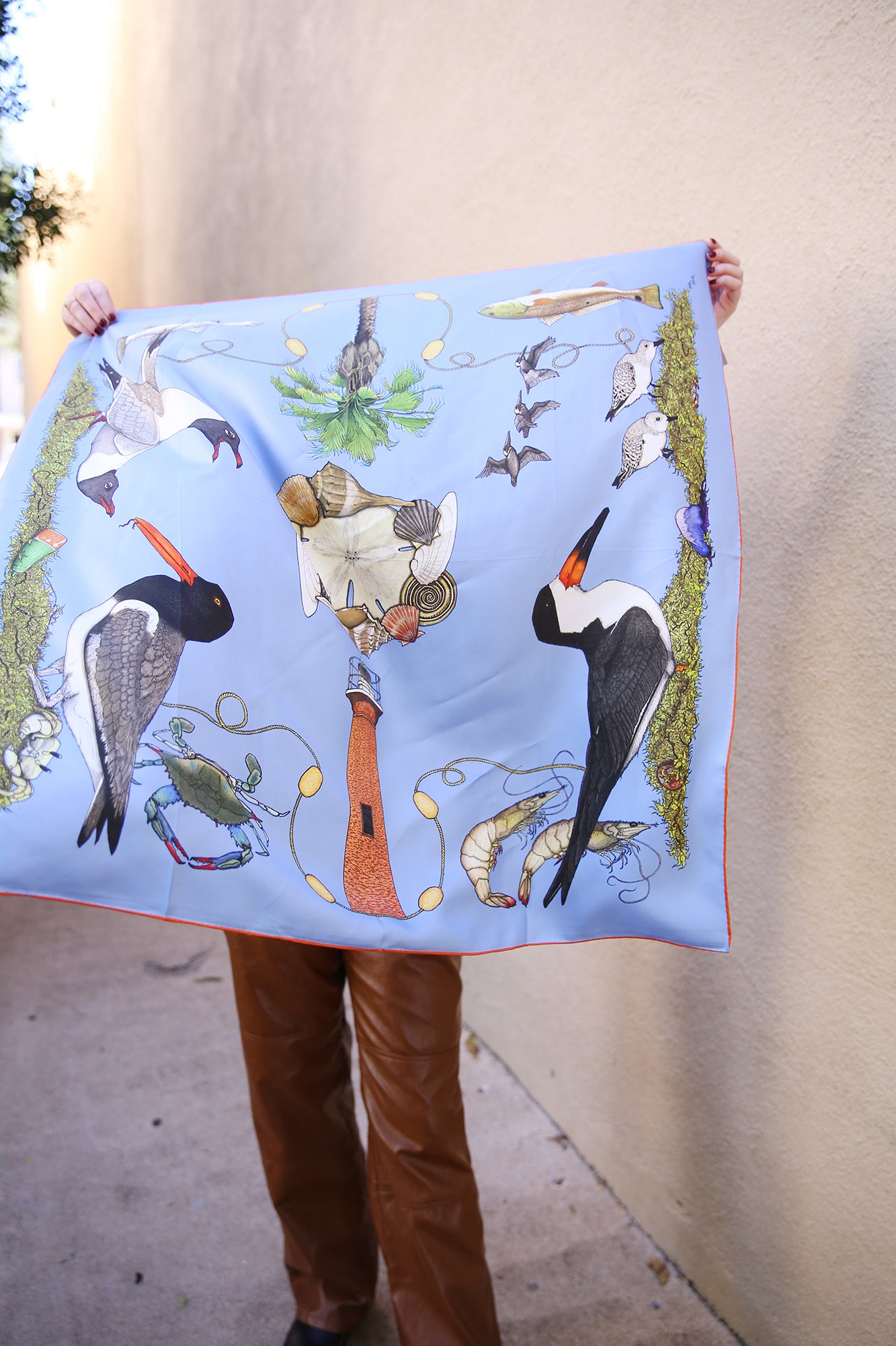 Kingfisher Gulf Coast Silk Scarf 36x36"