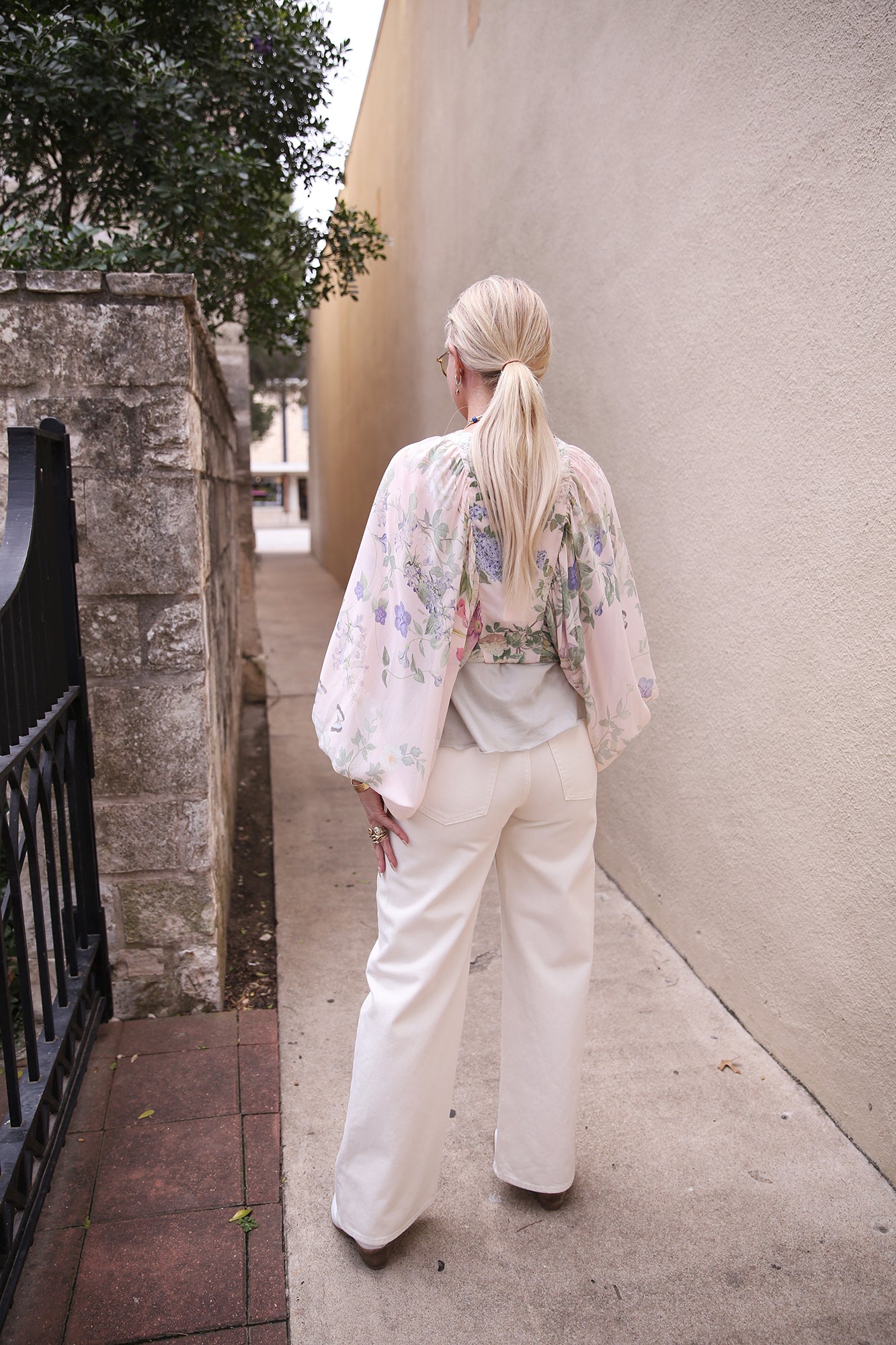 Lace Up Front Blouson Sleeve Blouse Palacio Playground