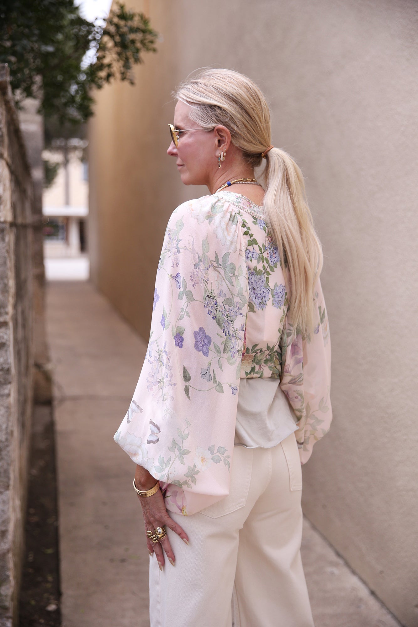 Lace Up Front Blouson Sleeve Blouse Palacio Playground
