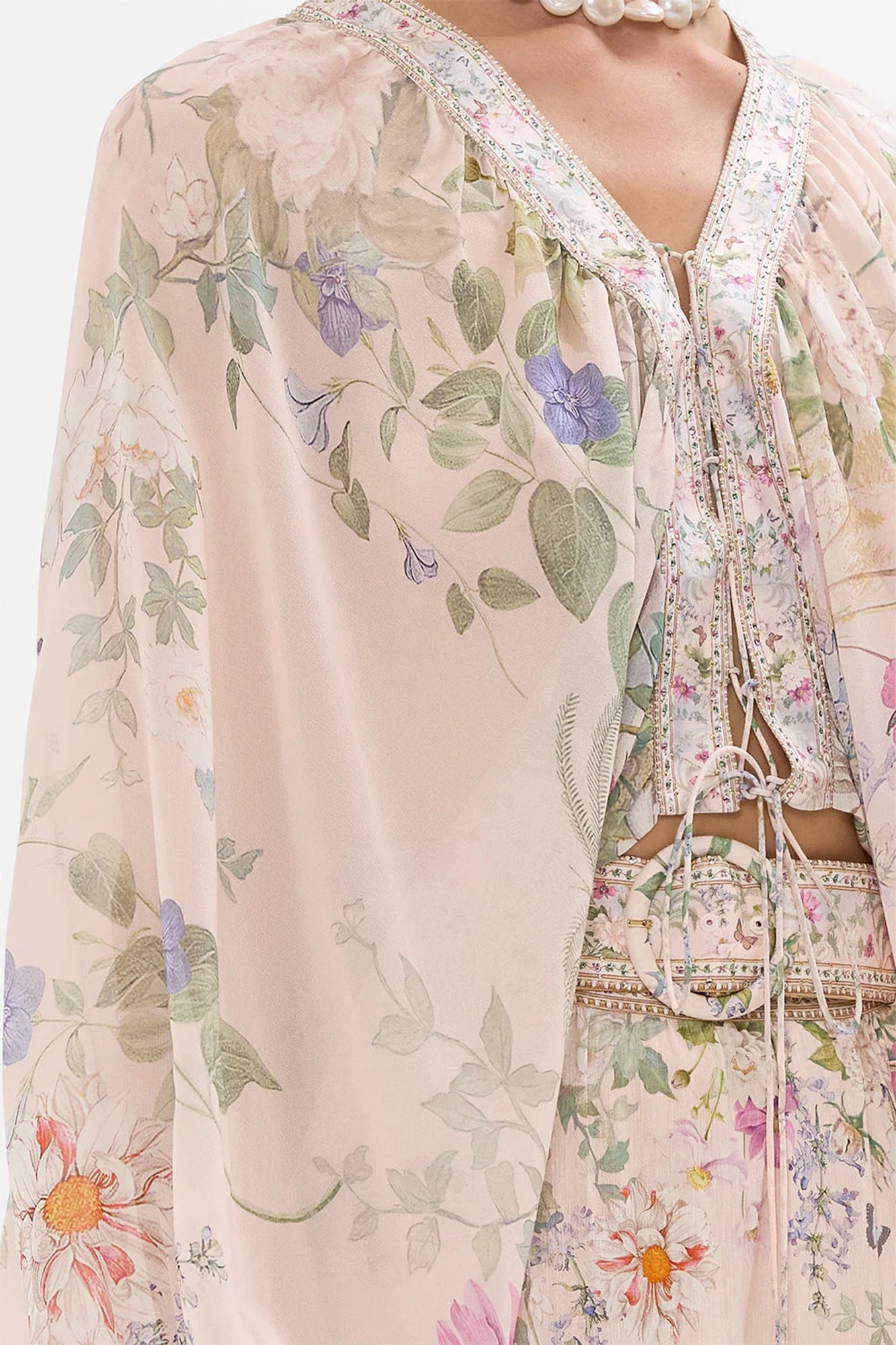 Lace Up Front Blouson Sleeve Blouse Palacio Playground