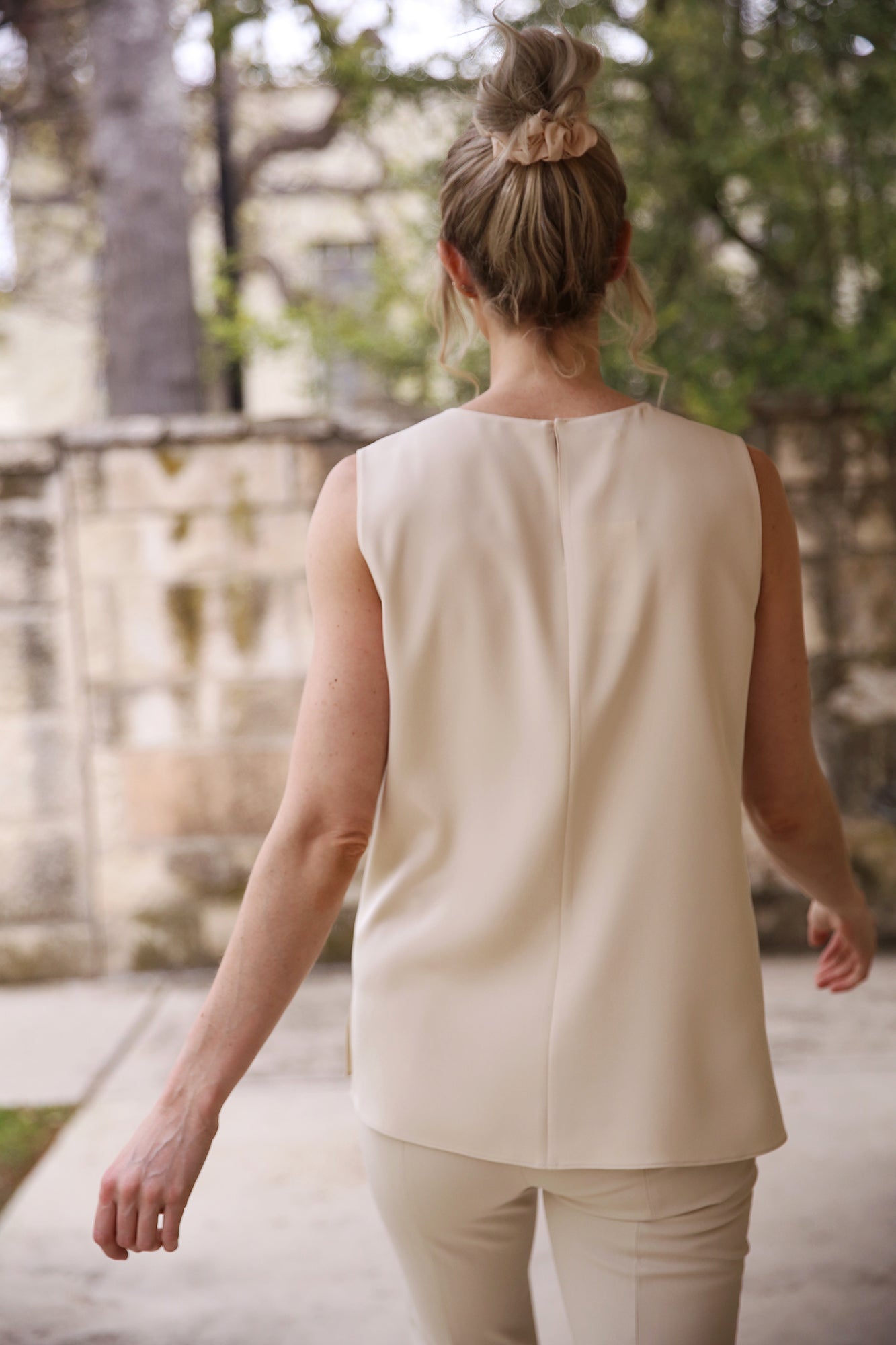 Silk Crepe De Chine Sleeveless Adela Blouse