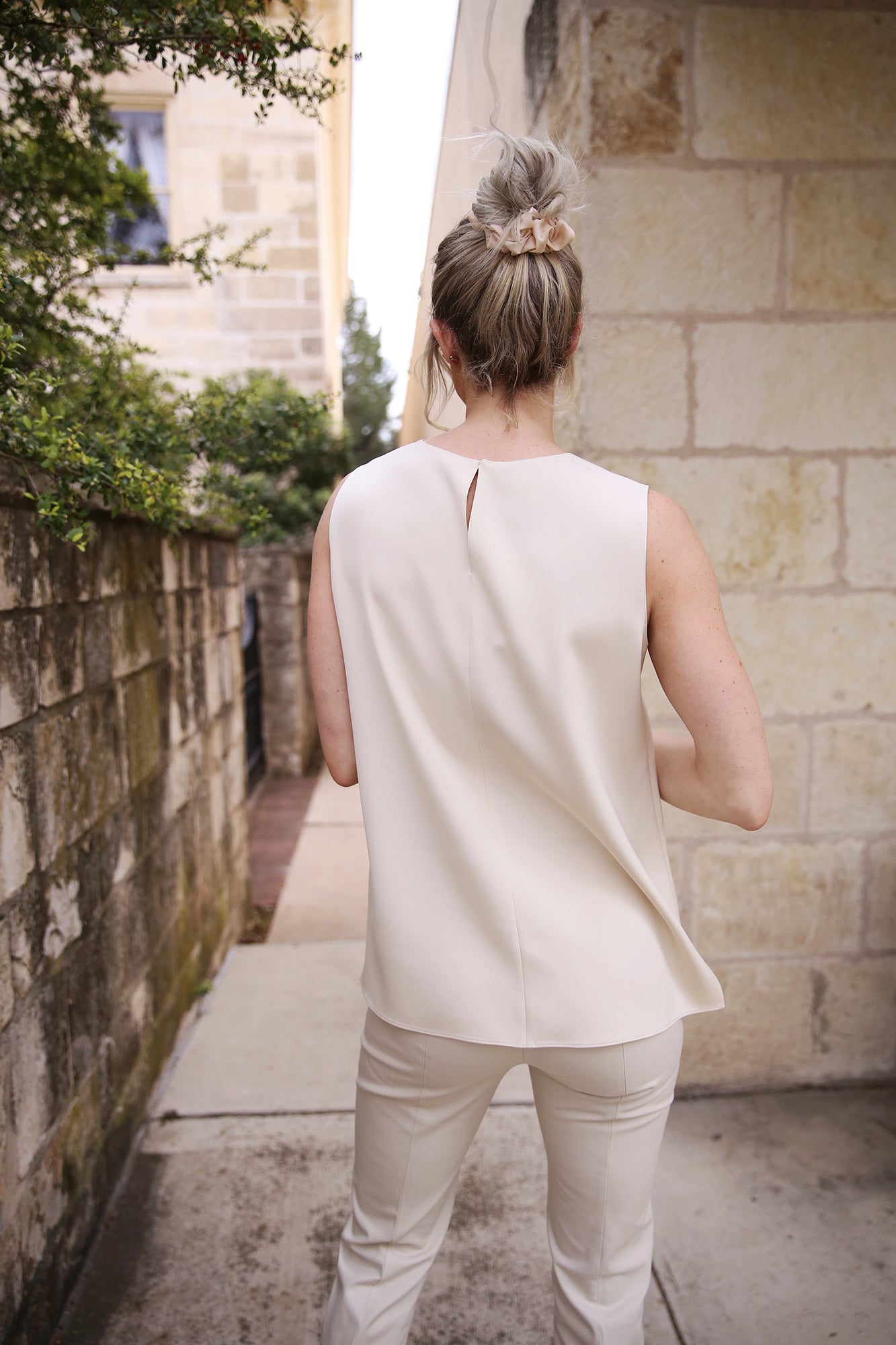 Silk Crepe De Chine Sleeveless Adela Blouse