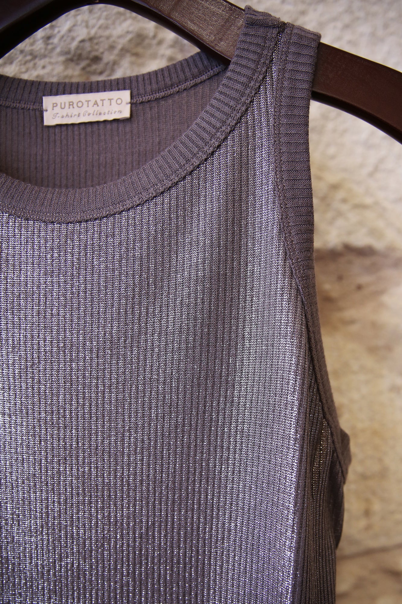 Lamé Top Sleeveless T-Shirt