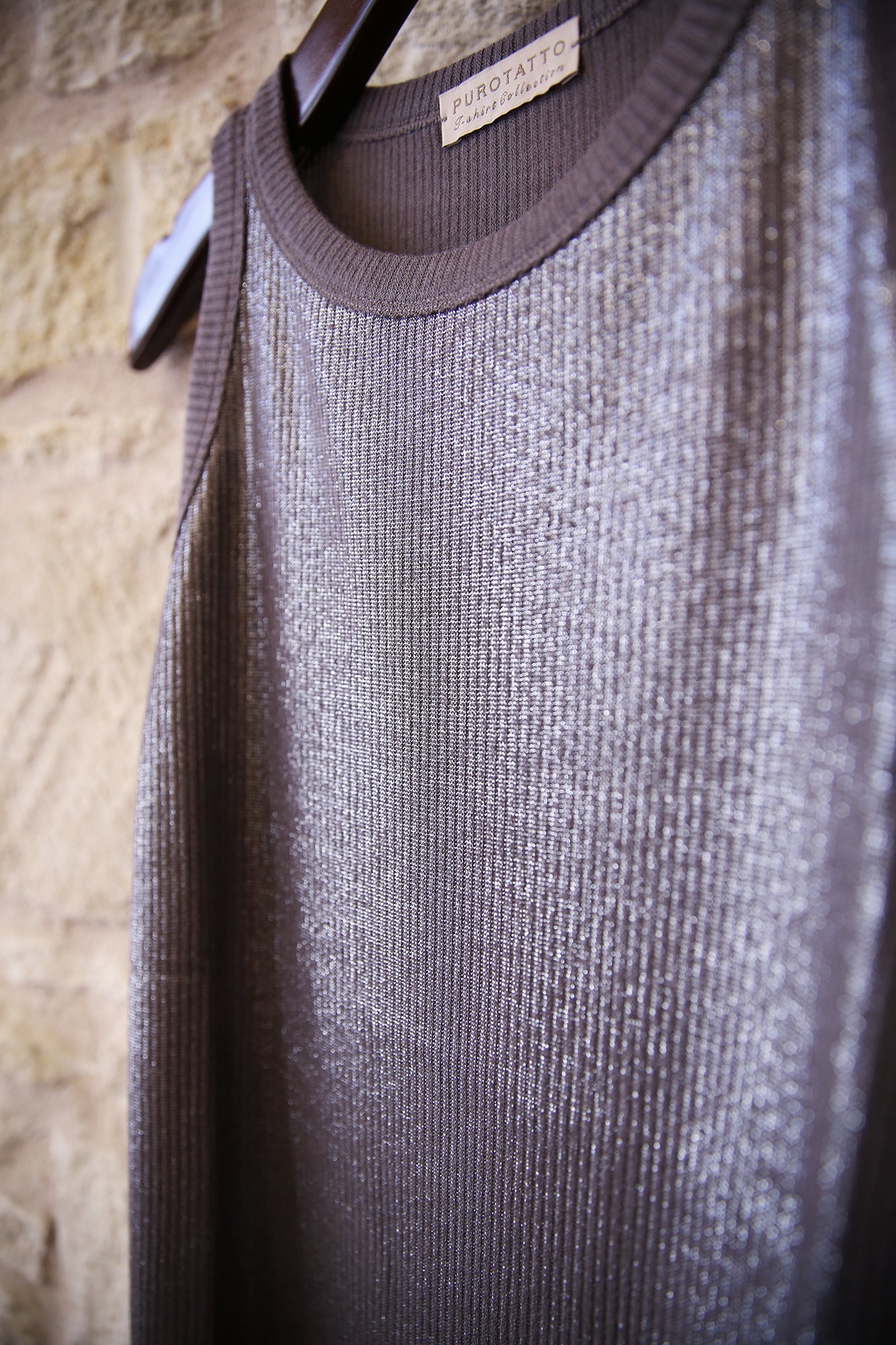 Lamé Top Sleeveless T-Shirt