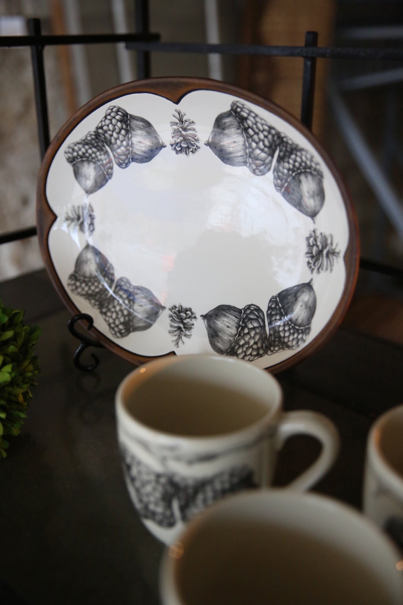 ZINDEL Oval Platter Double Acorn - Brown