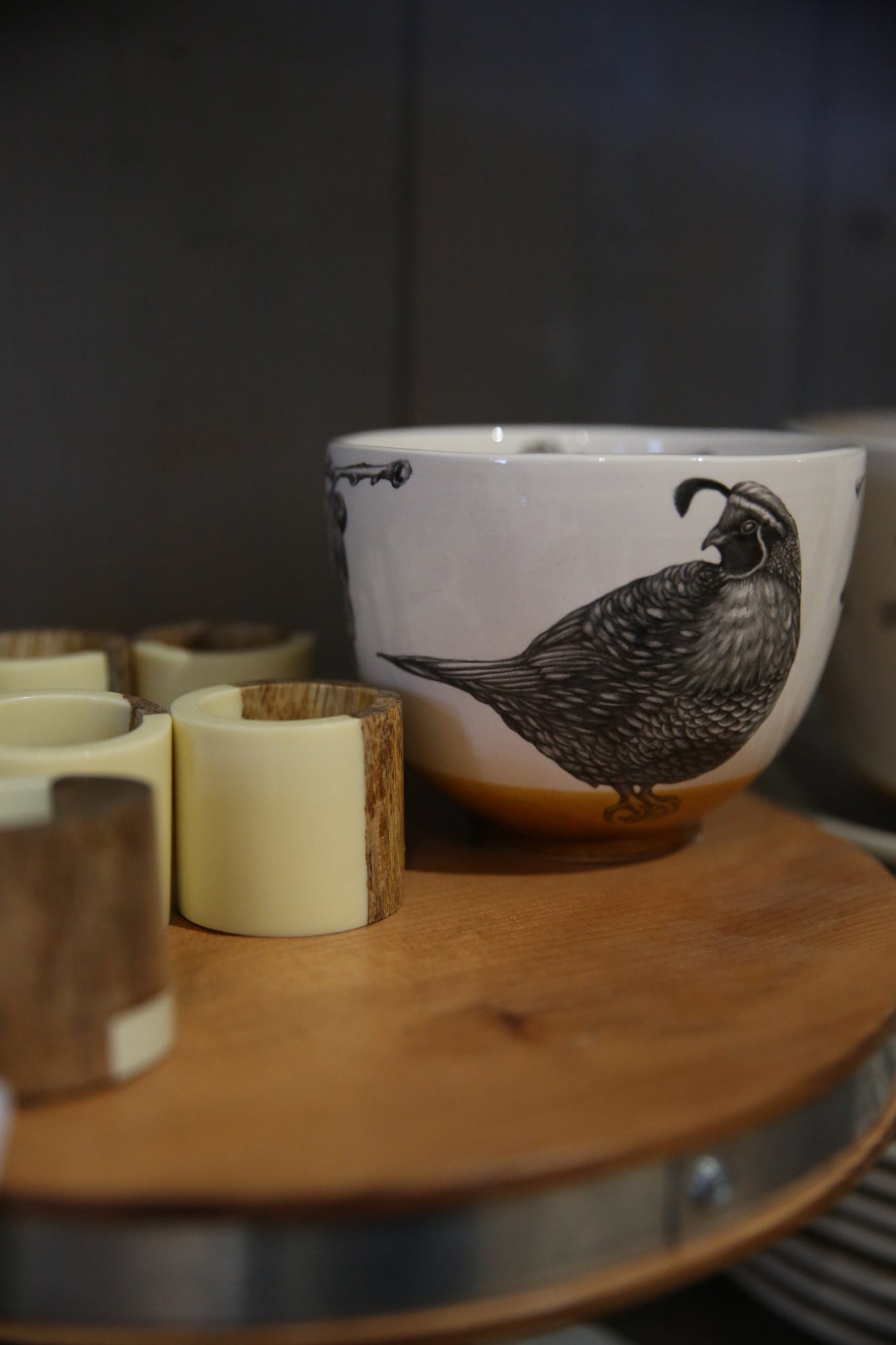 ZINDEL Small Bowl Quail #4 - Amber