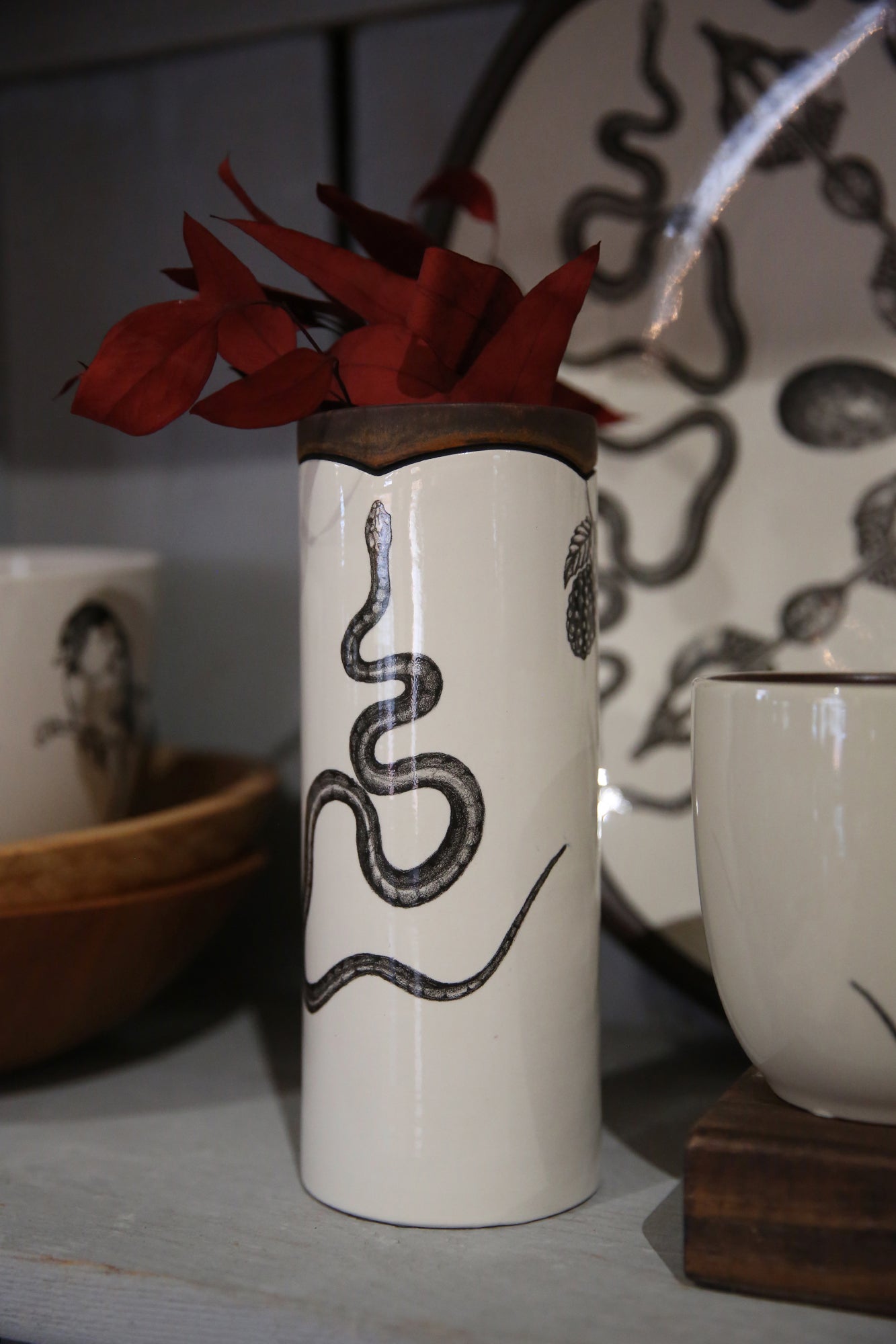 ZINDEL Small Vase Texas Rat Snake - Brown