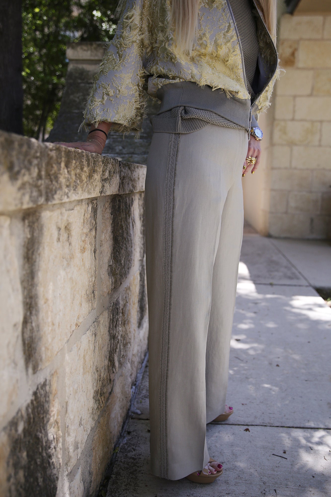 Linen Sullivan Crochet Seamed Pant