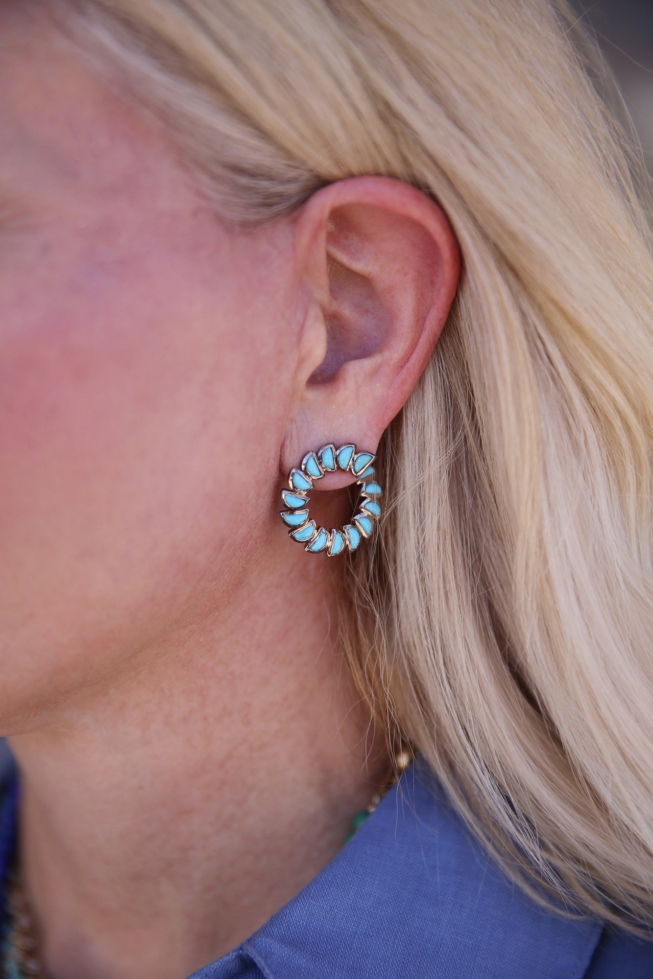 Marabou Bypass Hoops Turquoise
