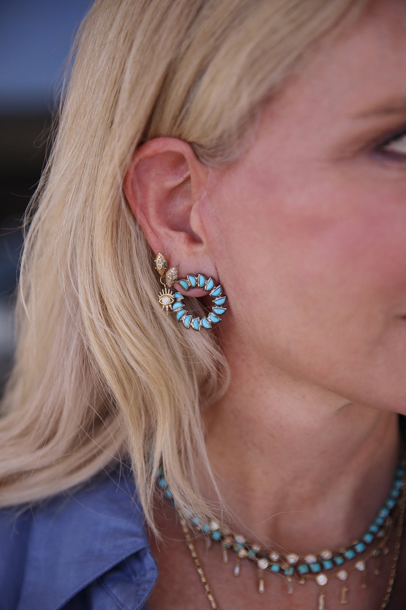 Marabou Bypass Hoops Turquoise
