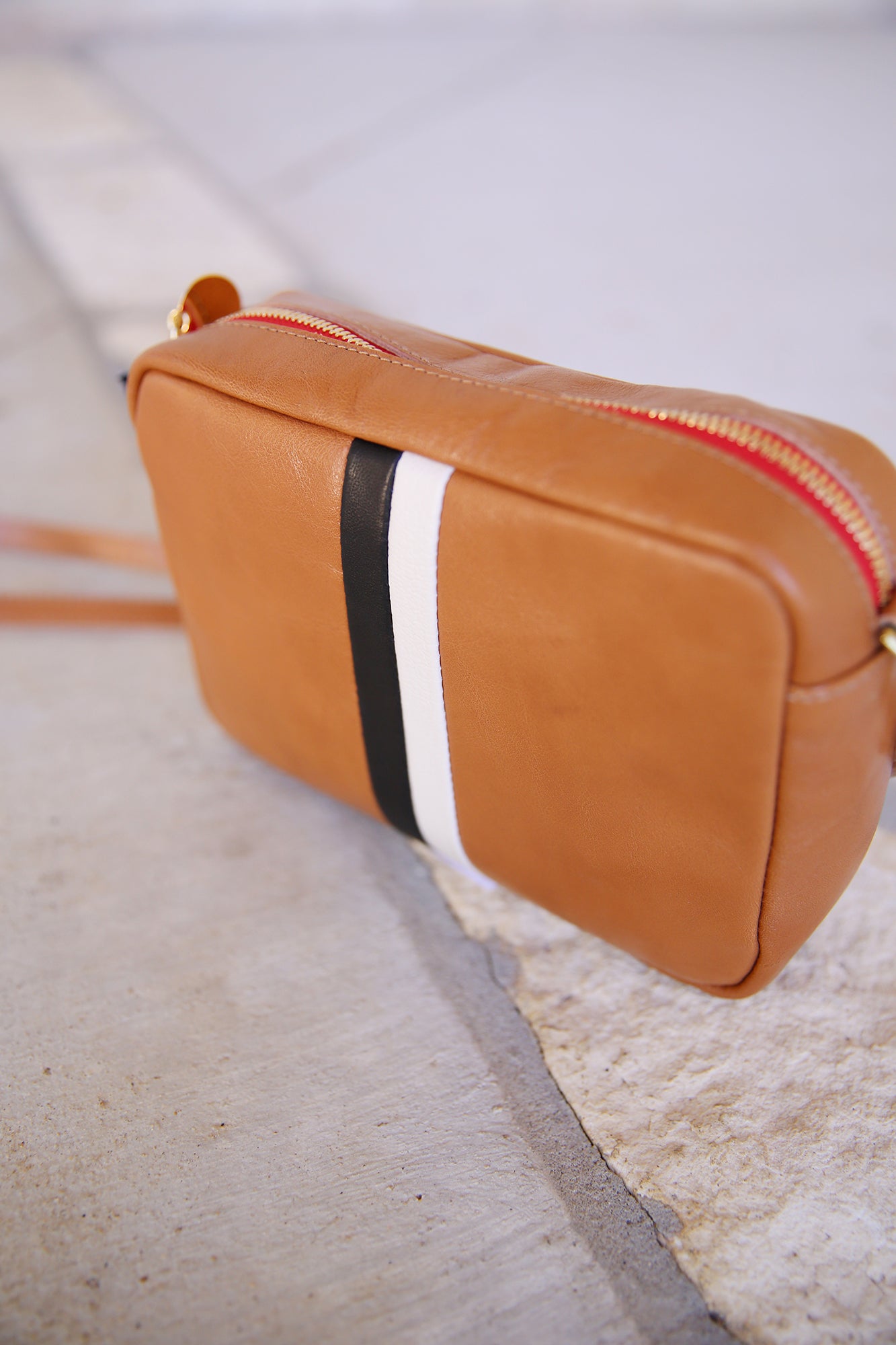 Midi Sac Natural Rustic W/Black & Cream Desert Stripes