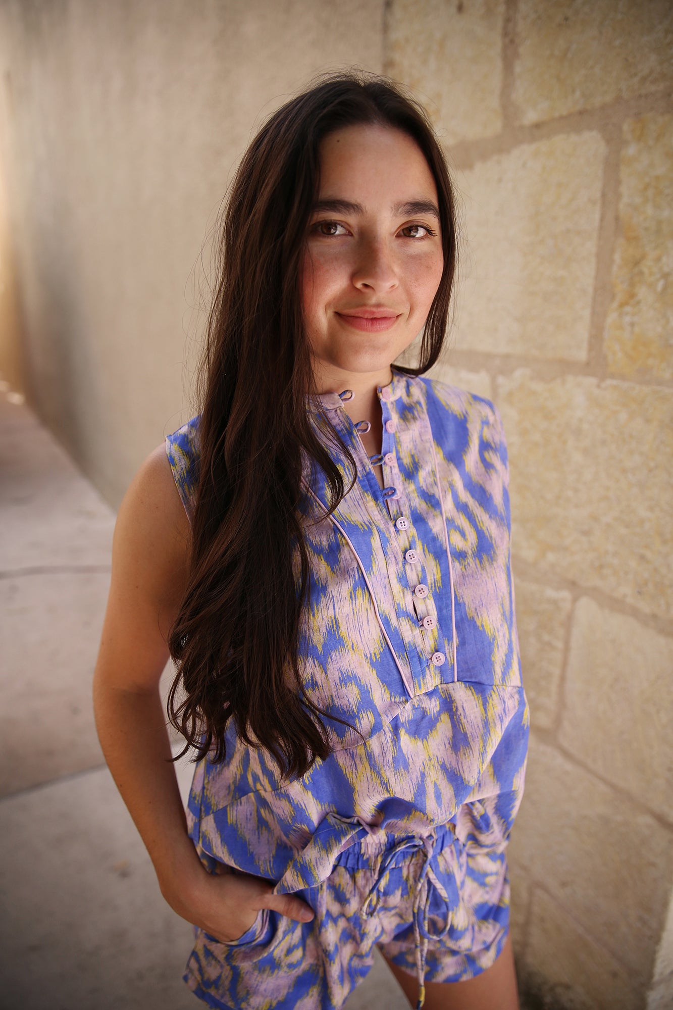 Moreno Leyre Top Ethnic Lavender