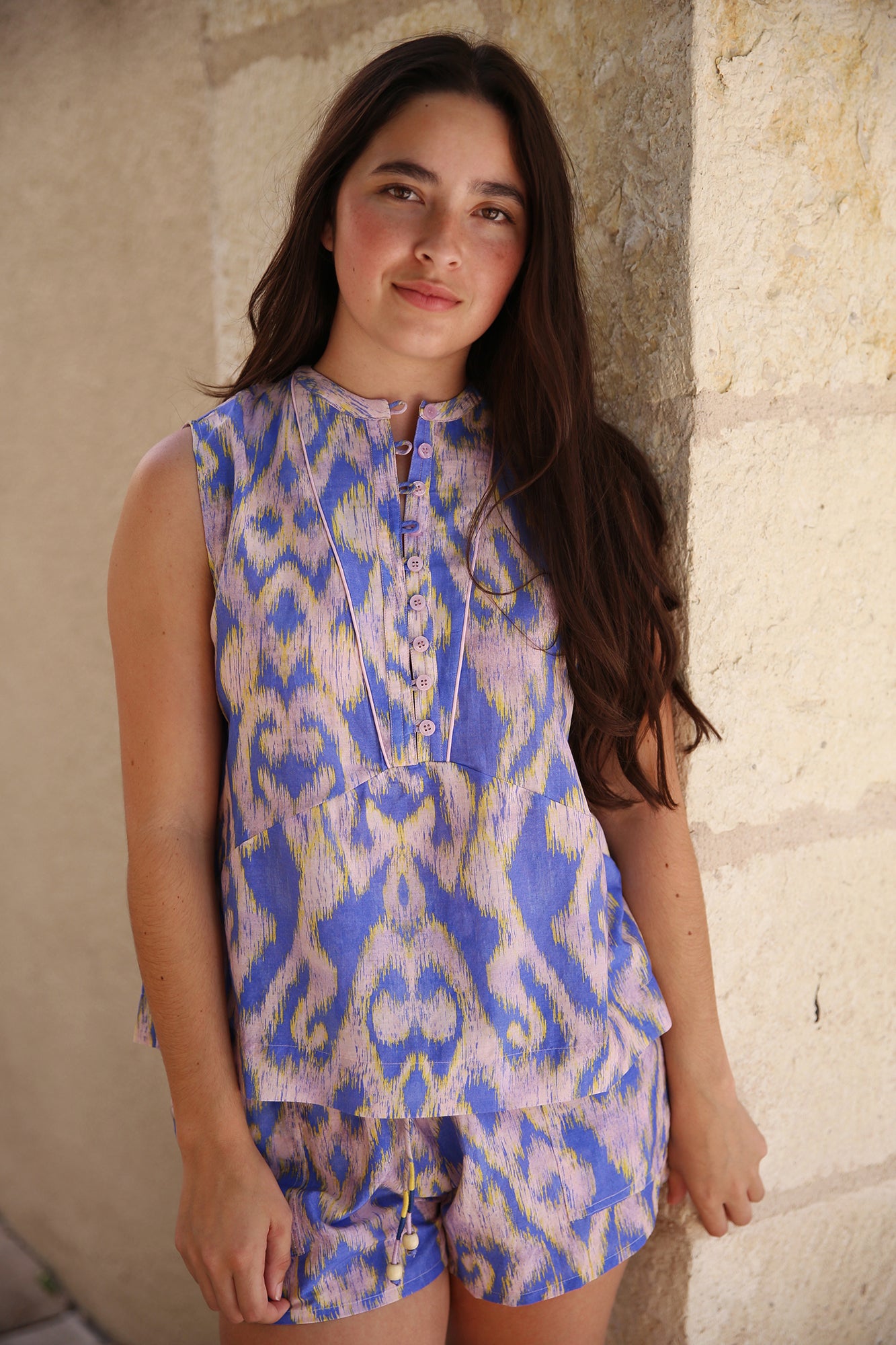 Moreno Leyre Top Ethnic Lavender
