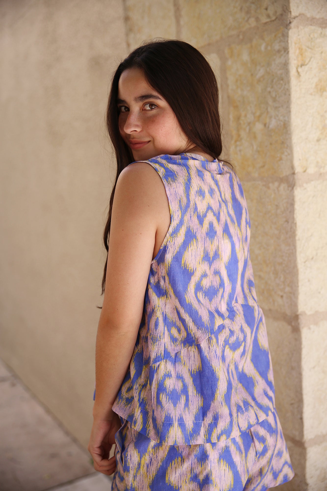 Moreno Leyre Top Ethnic Lavender