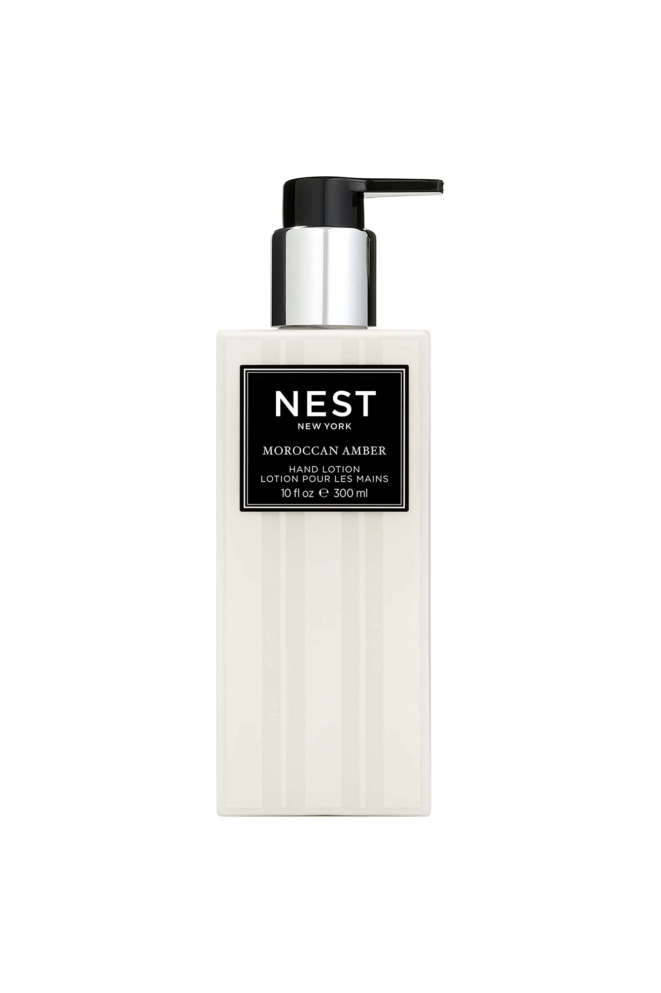 Experience the exotic aromas of Morocco with this Moroccan Amber Hand Lotion from Nest, made with the fragrant notes of amber, patchouli, heliotrope, bergamot, and a hint of eucalyptus. Each bottle contains 600 pumps of skin-nourishing lotion.