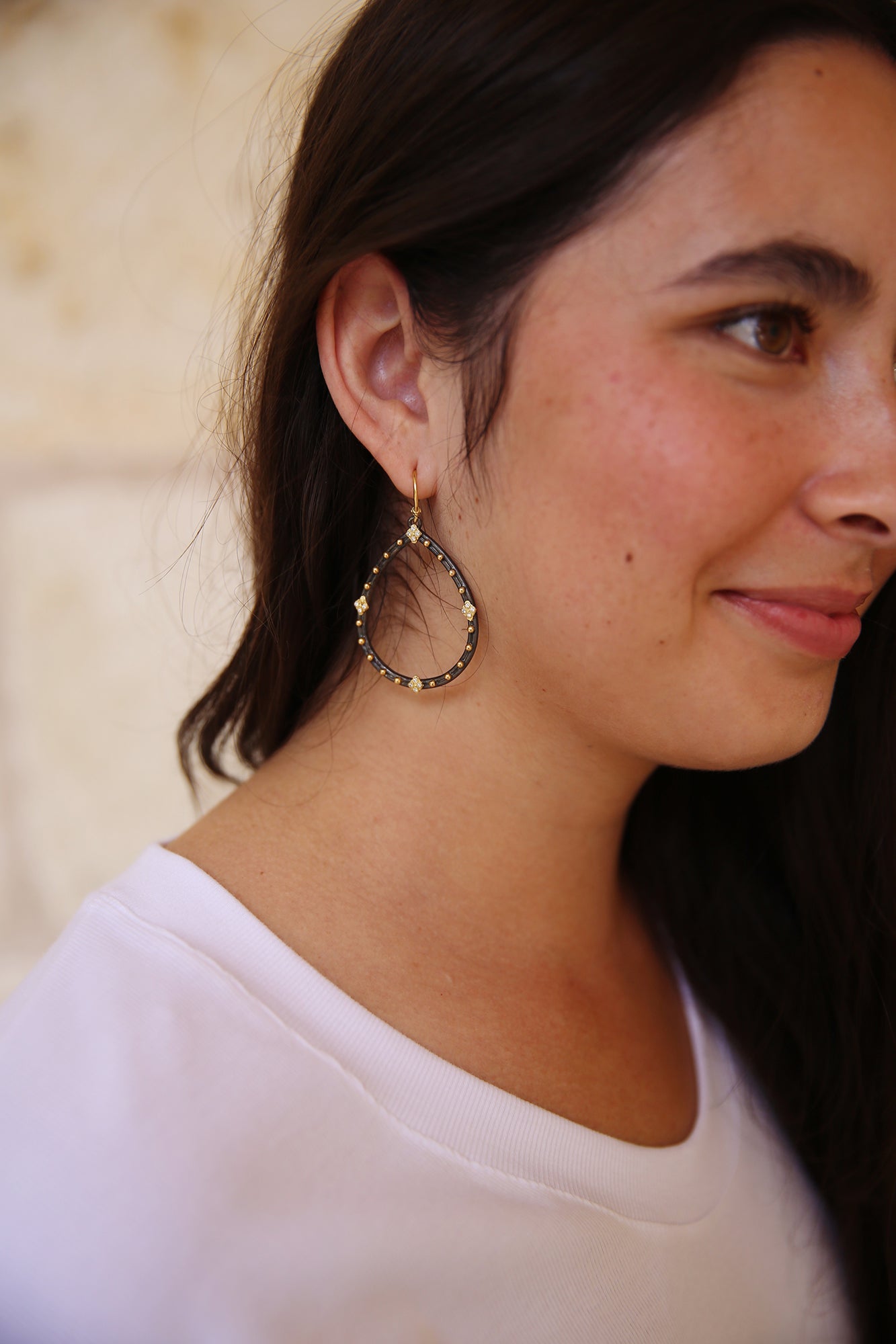 Old World Open Pear Earring