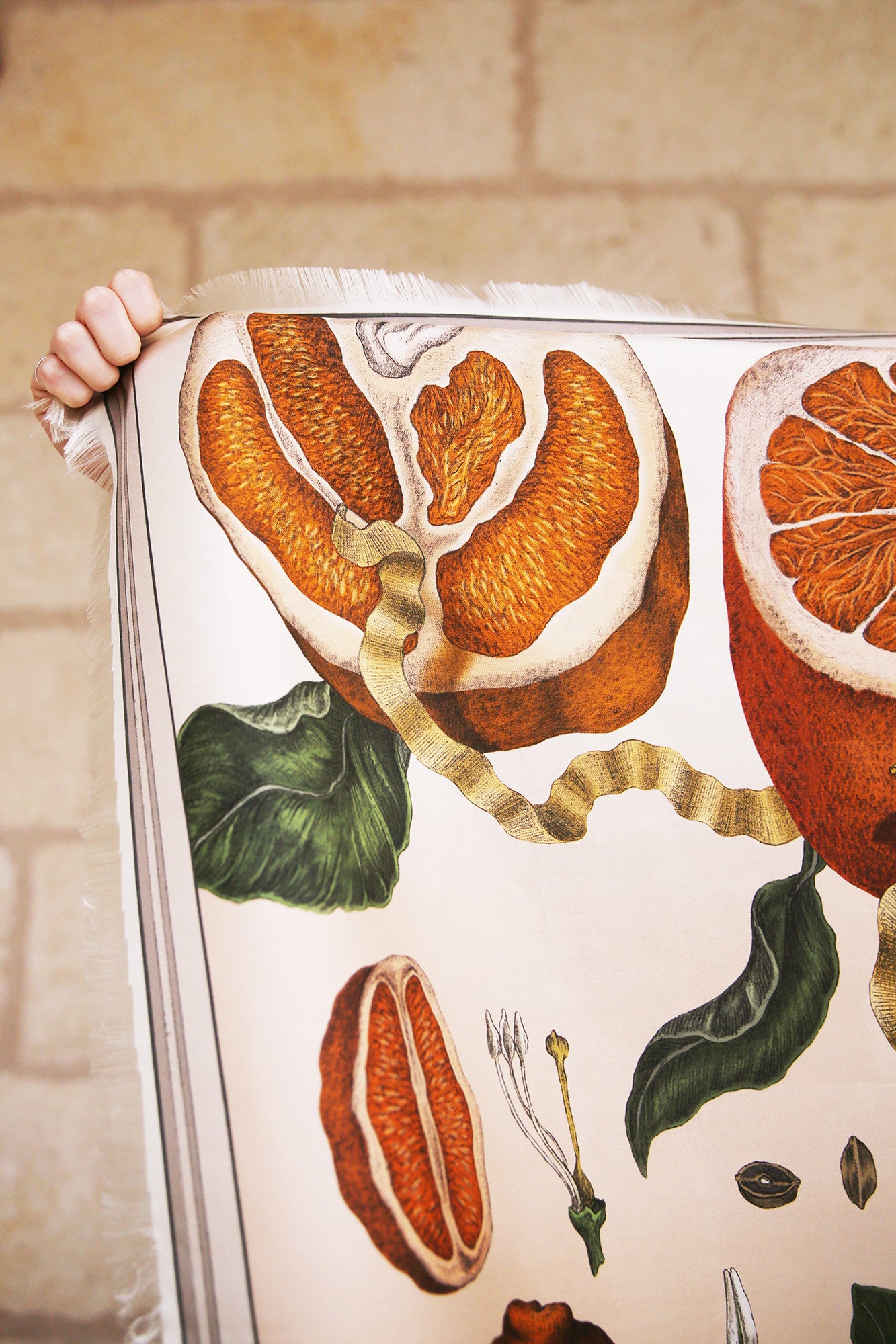 Oranges and Lemons 100% Silk Twill Rectangular Scarf 135cm x 195cm