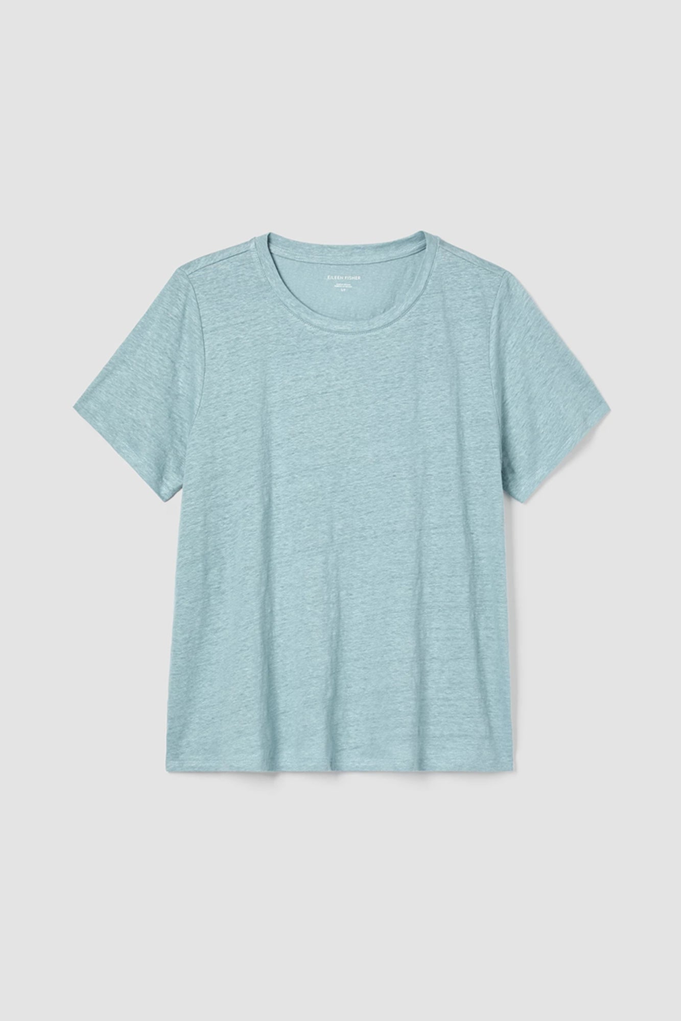 Organic Linen Jersey Crew Neck Short Sleeve Tee Seafoam