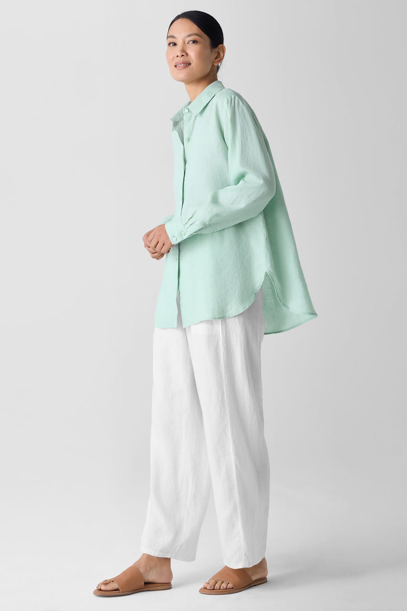 Organic Handkerchief Linen Classic Collar Shirt