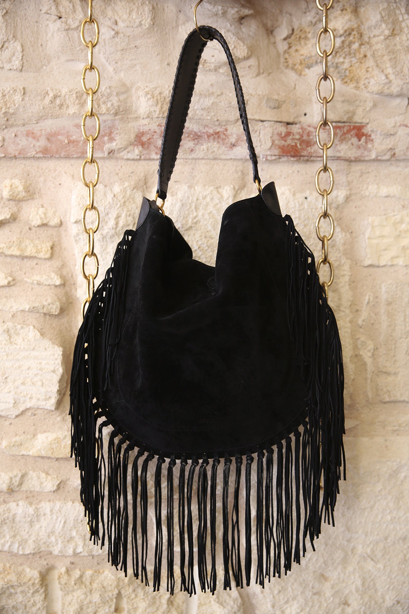 Oskan Hobo Soft Suede Calfskin Leather Bag