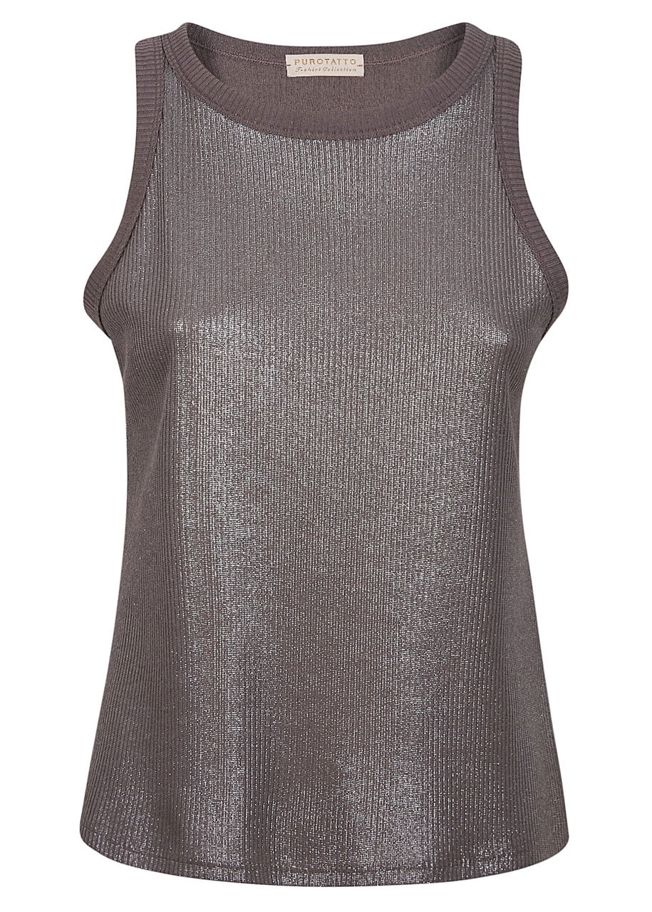 Lamé Top Sleeveless T-Shirt