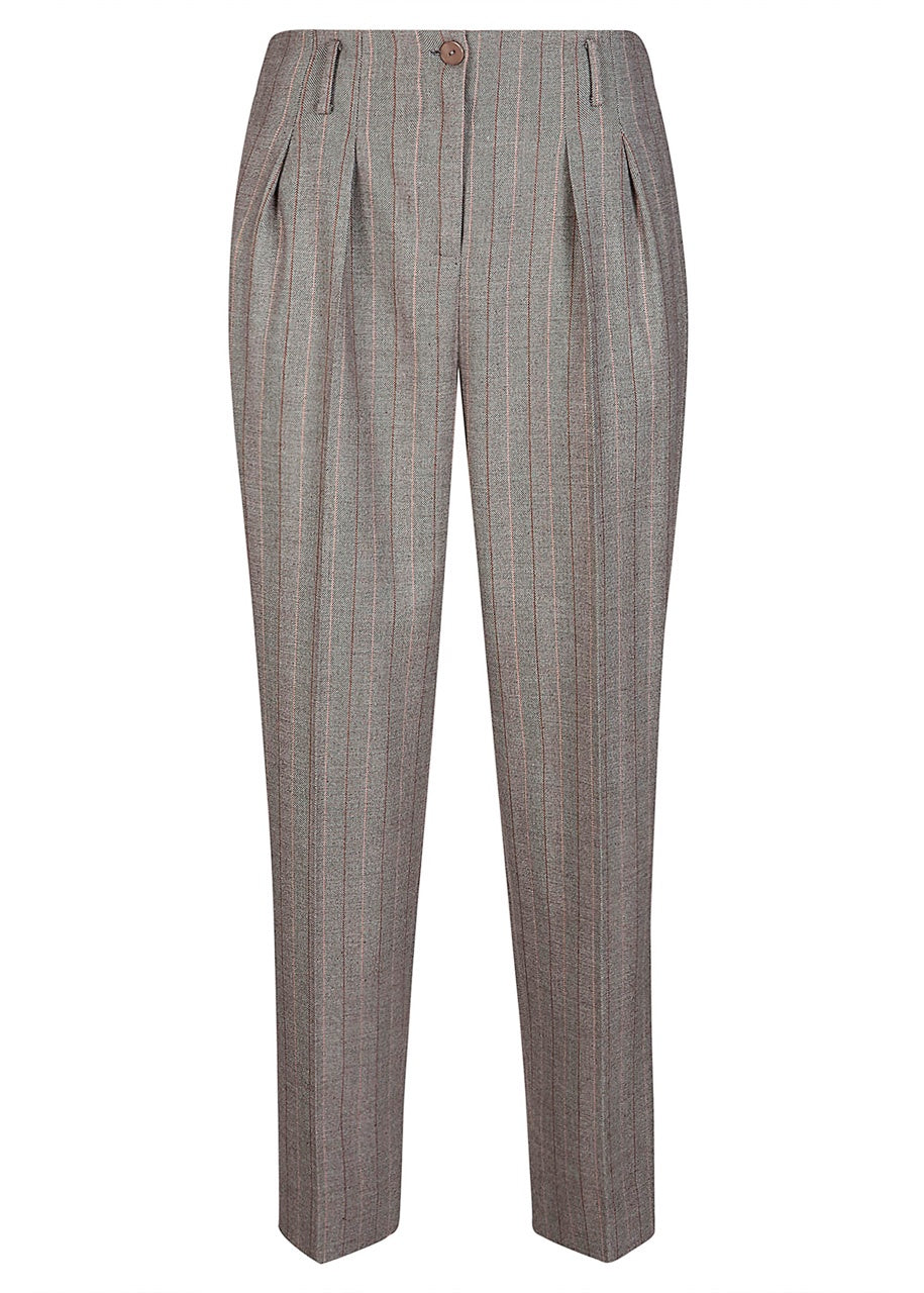 Pinstripe Pleated Trouser