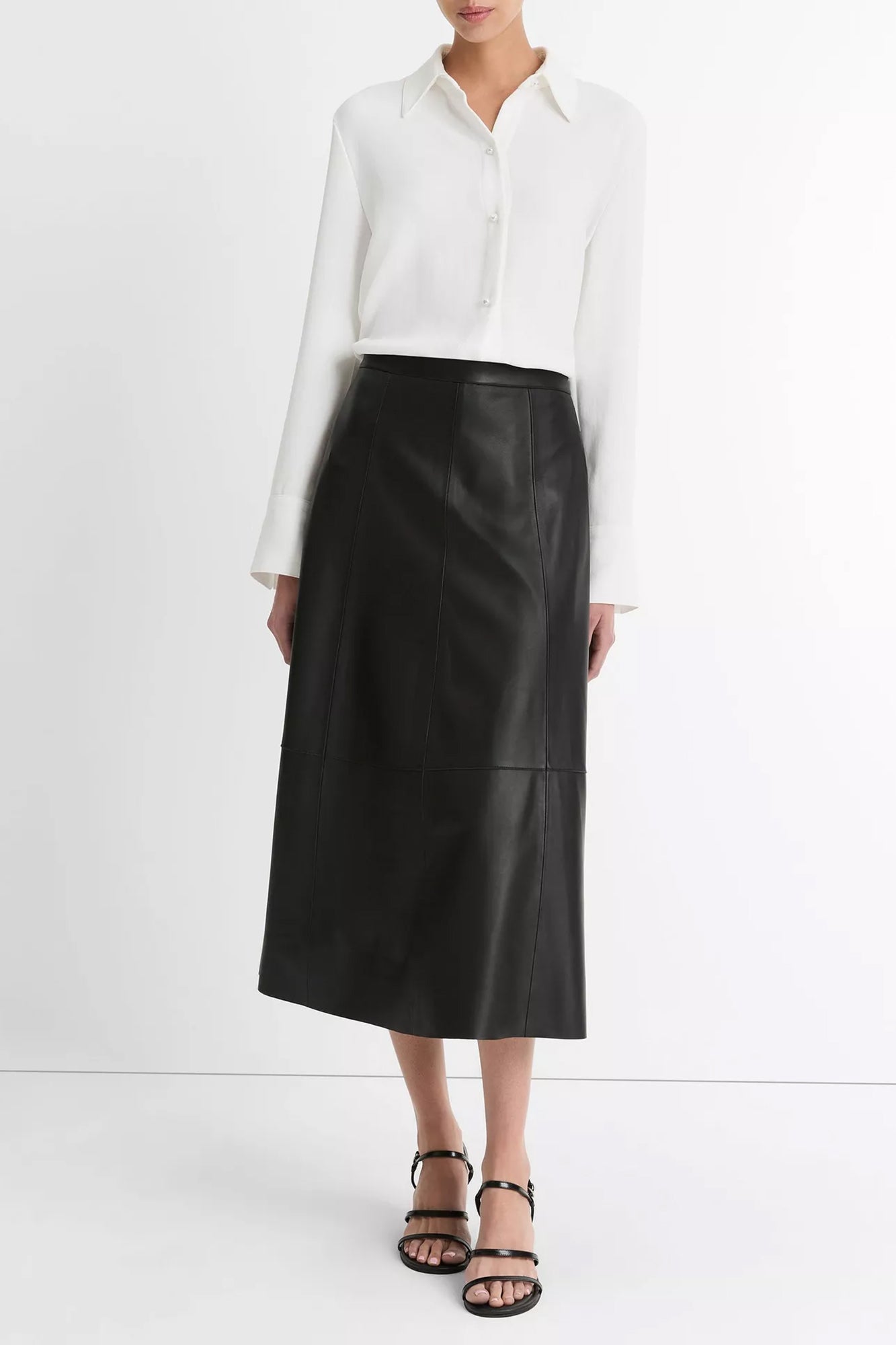 Pearl-Button Down Long Sleeve Shirt Off White
